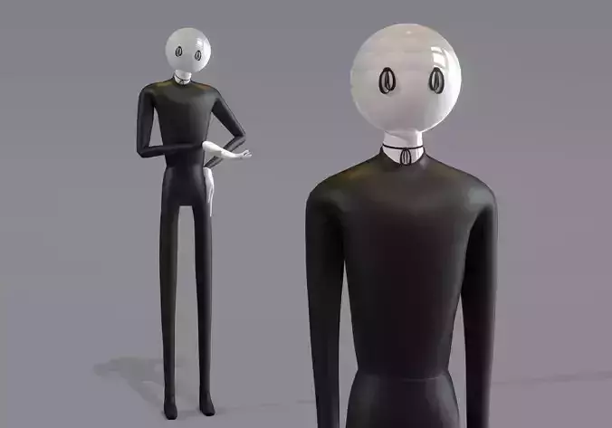 long scary man in black and white