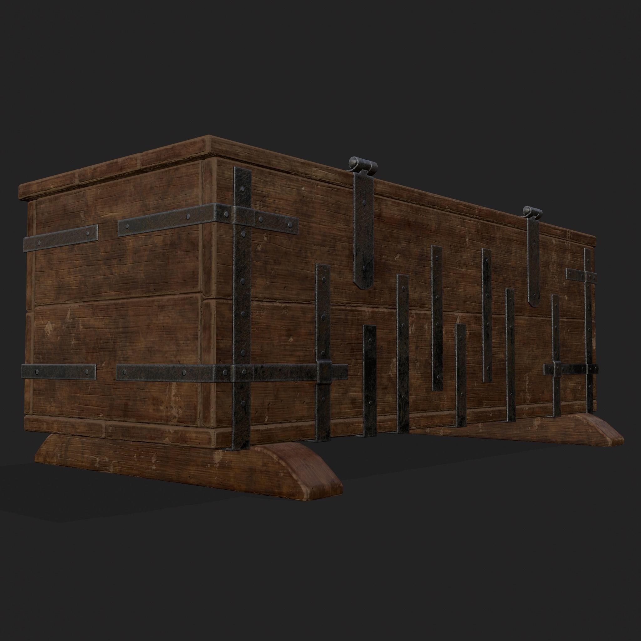Iron Bound Chest Low-poly 3D model_17
