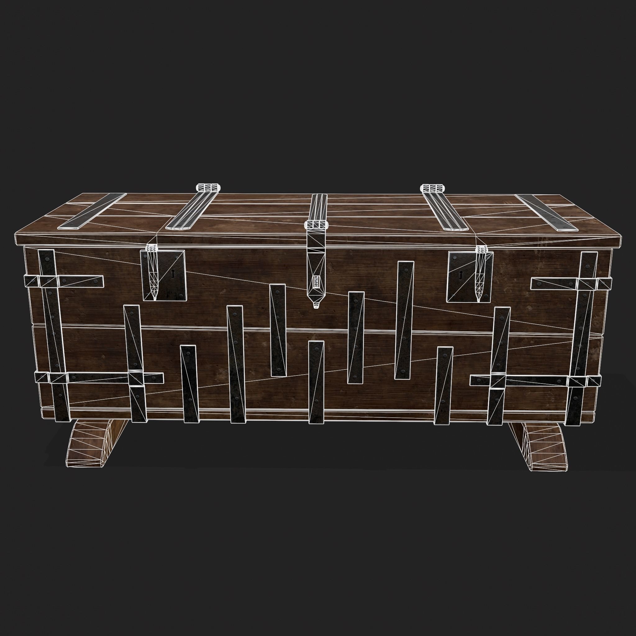 Iron Bound Chest Low-poly 3D model_22
