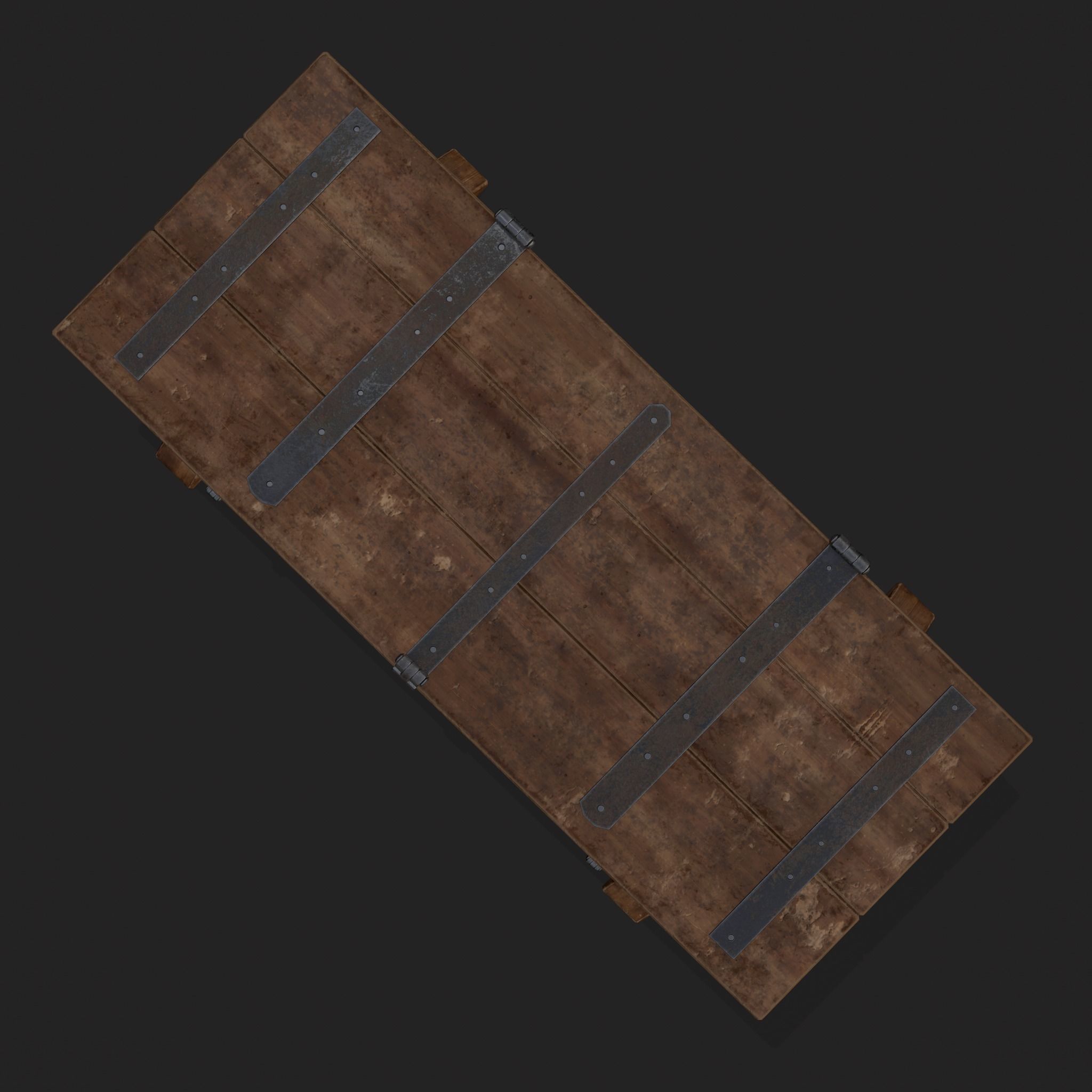 Iron Bound Chest Low-poly 3D model_11