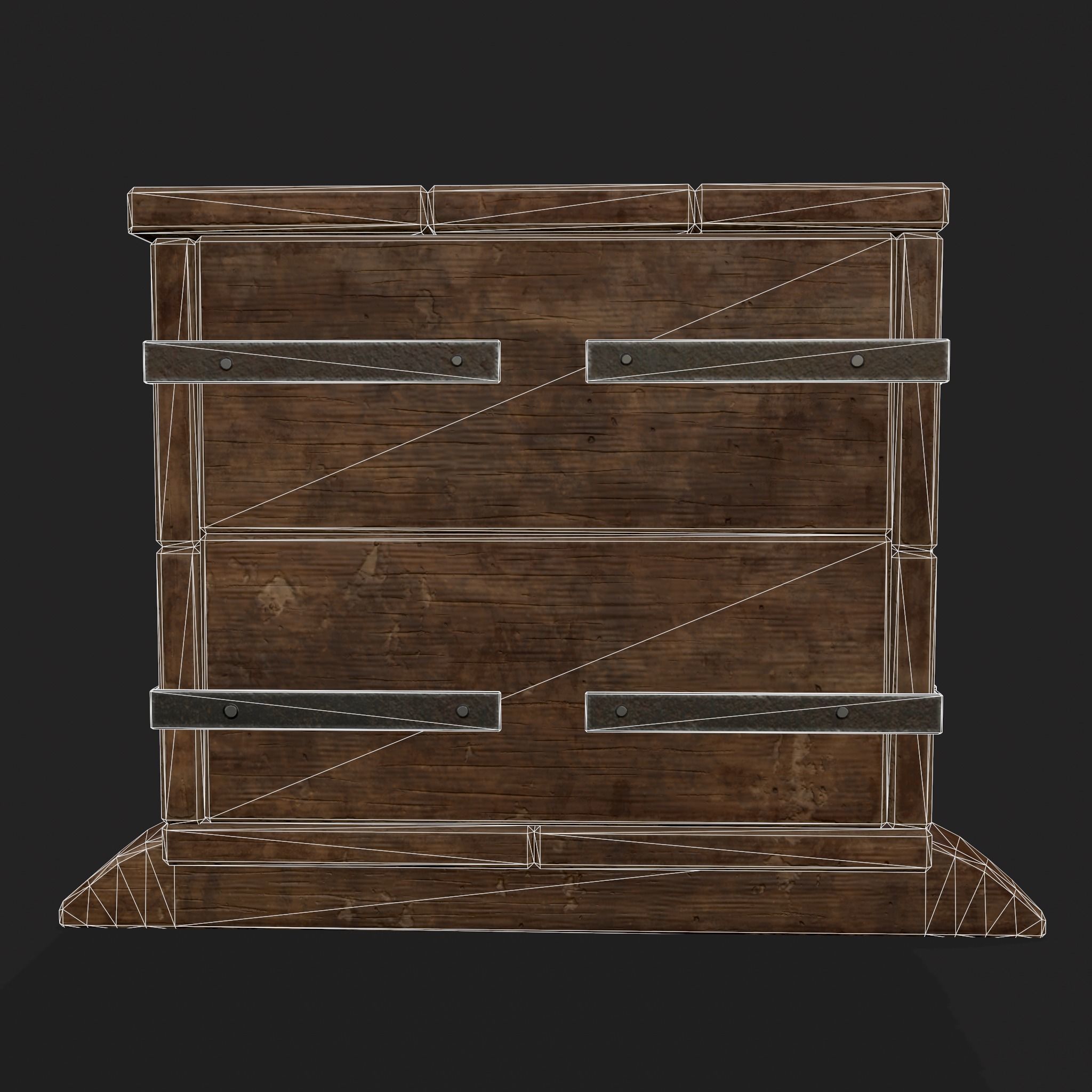 Iron Bound Chest Low-poly 3D model_10