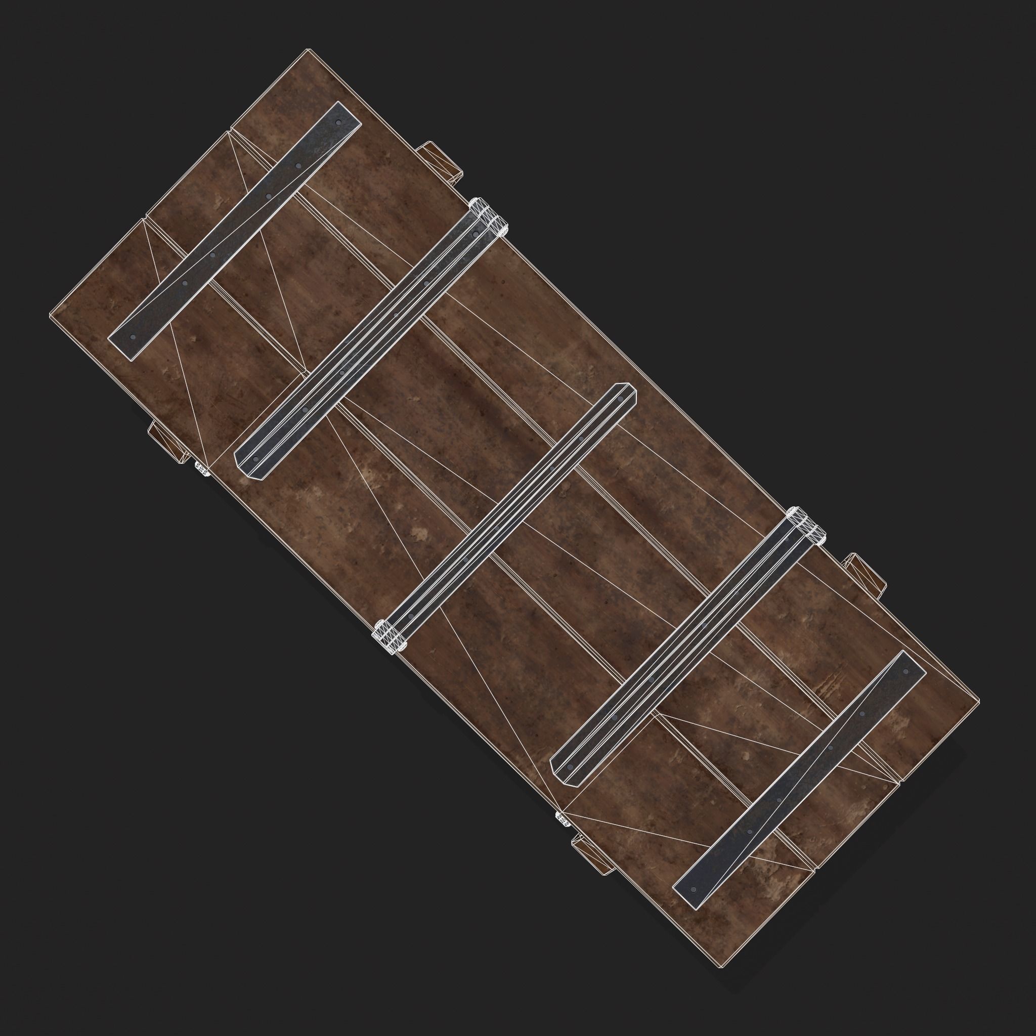 Iron Bound Chest Low-poly 3D model_12