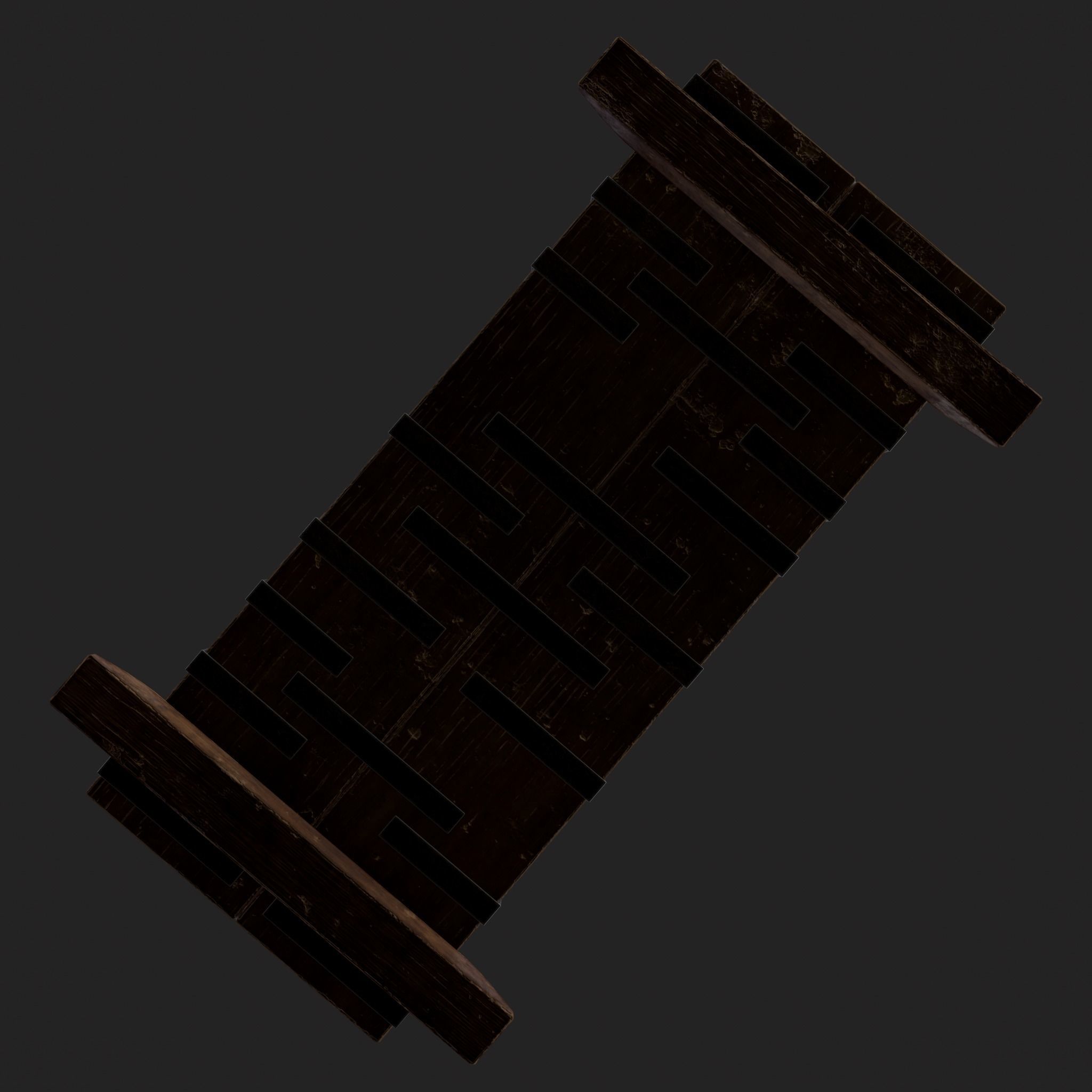 Iron Bound Chest Low-poly 3D model_15