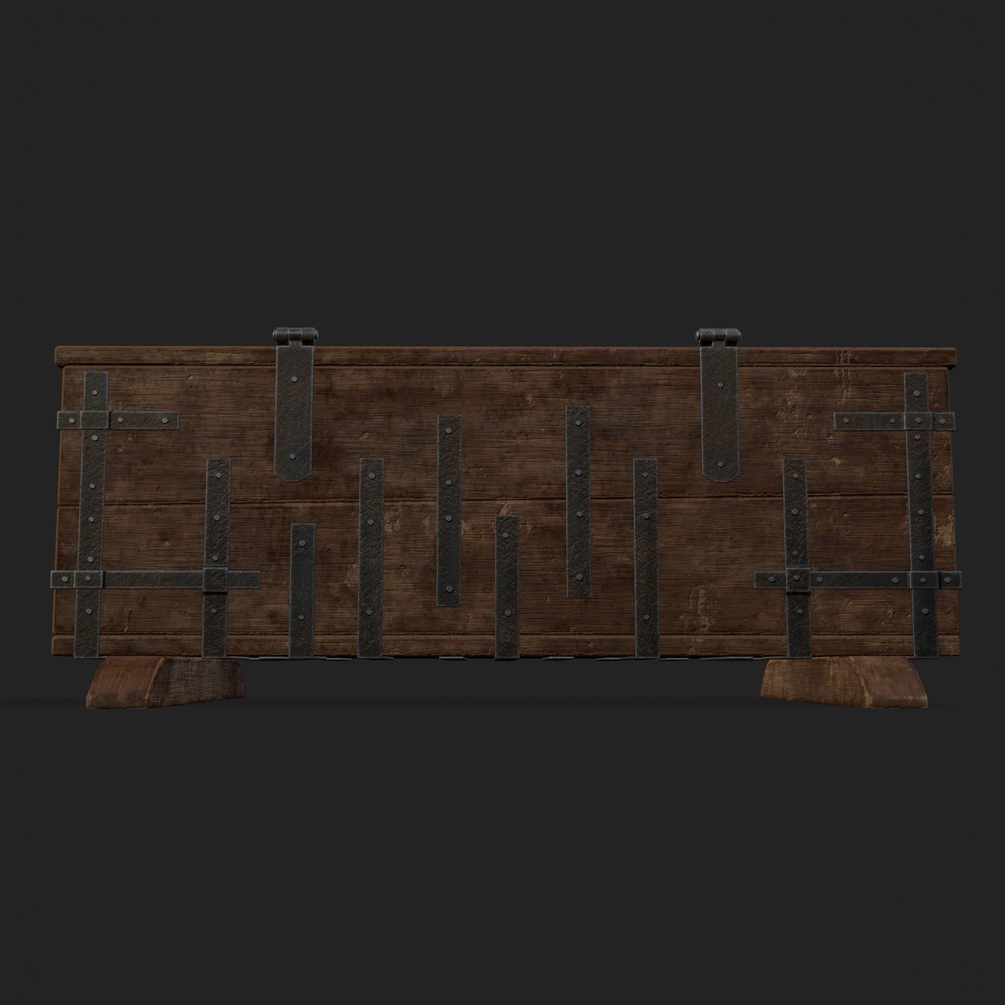 Iron Bound Chest Low-poly 3D model_5