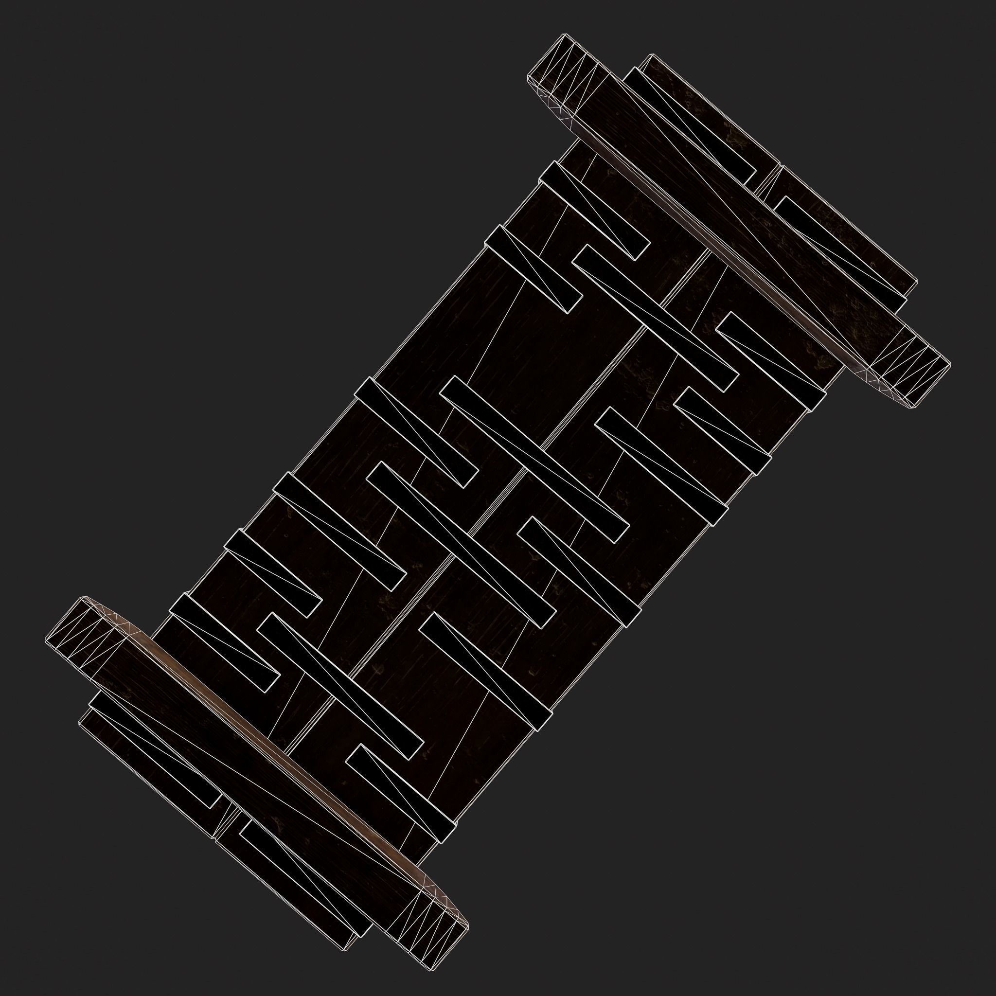 Iron Bound Chest Low-poly 3D model_16