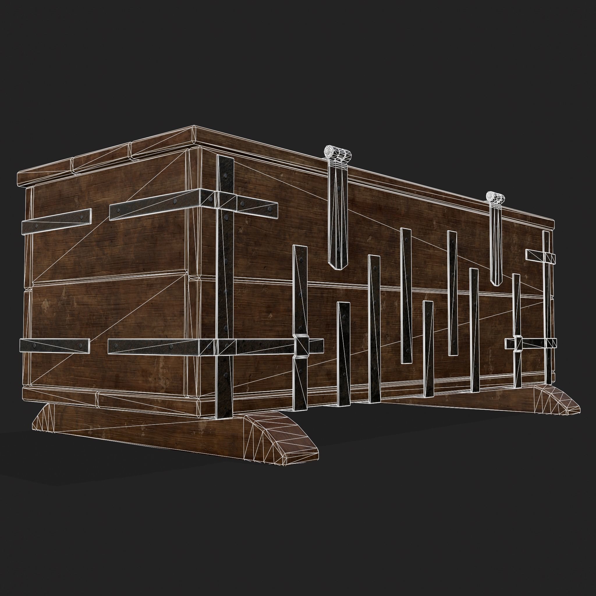Iron Bound Chest Low-poly 3D model_18