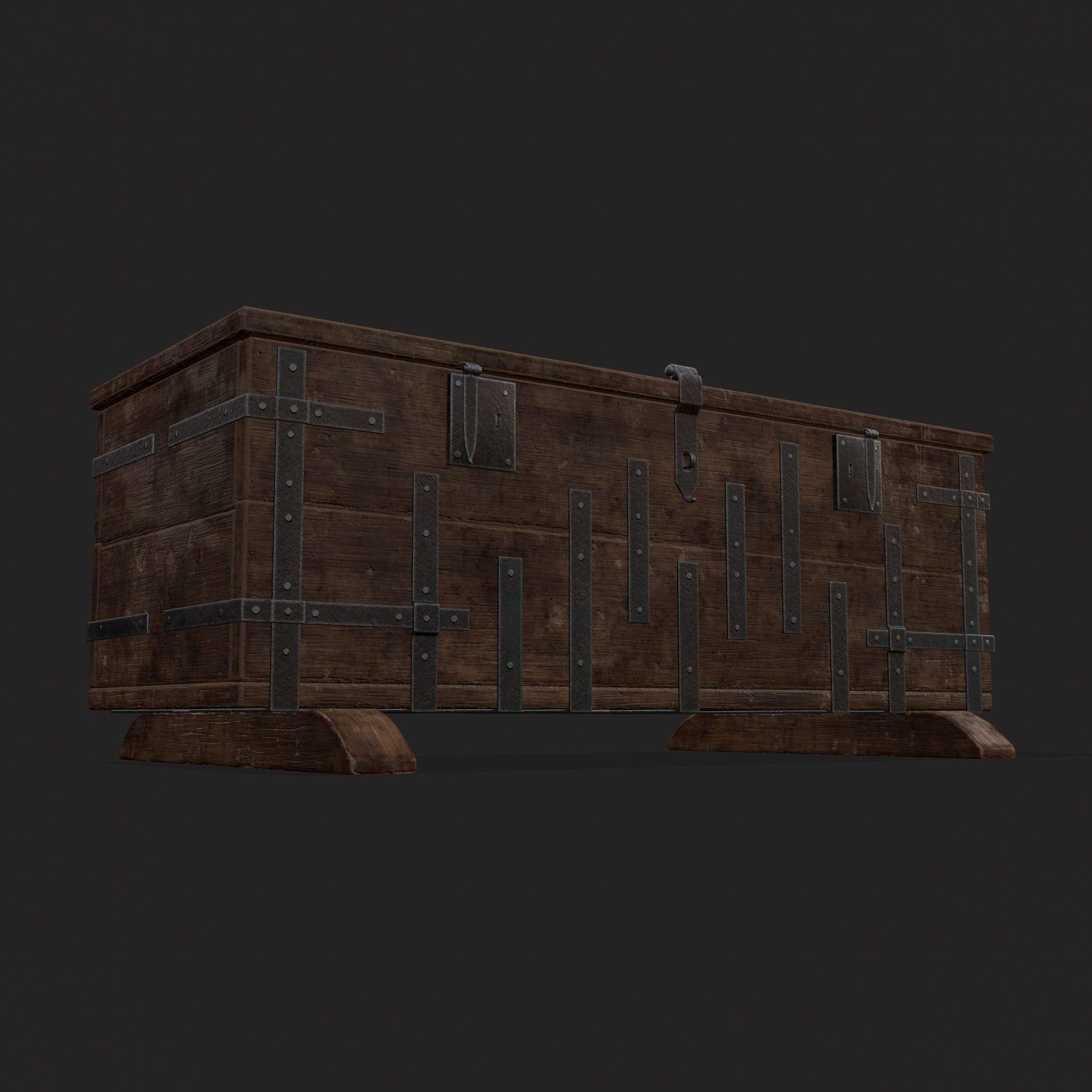 Iron Bound Chest Low-poly 3D model_23