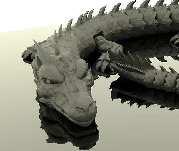 FLEXIBLE AND ARTICULATED DRAGON 3D print model
