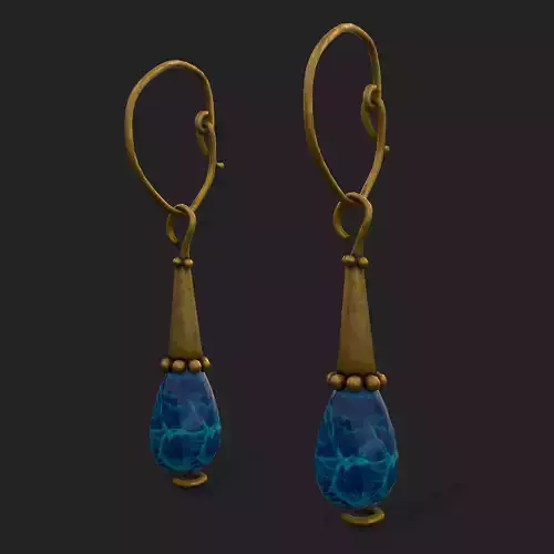 Blue Calcite Hanging Earrings