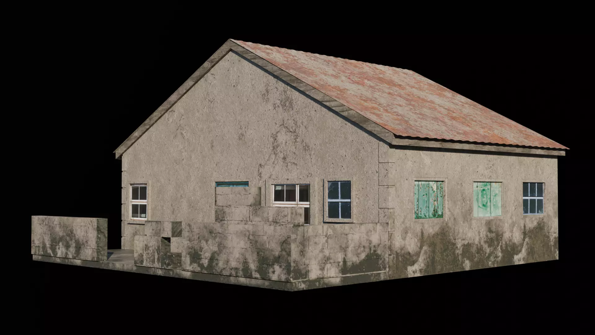 Old House 01 Low-poly 3D model_0