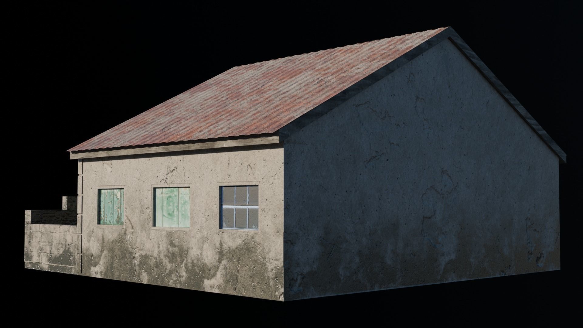 Old House 01 Low-poly 3D model_3