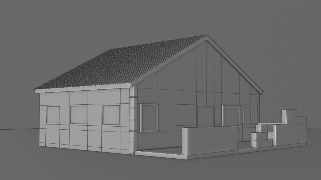 Old House 01 Low-poly 3D model_6