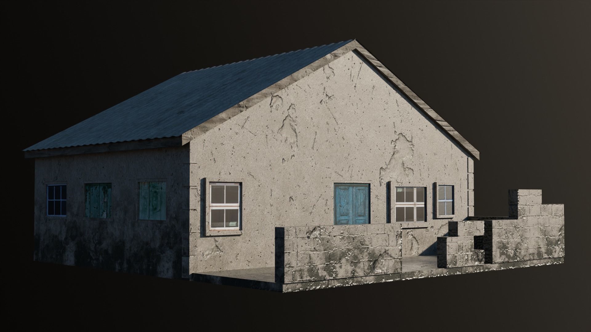 Old House 01 Low-poly 3D model_2