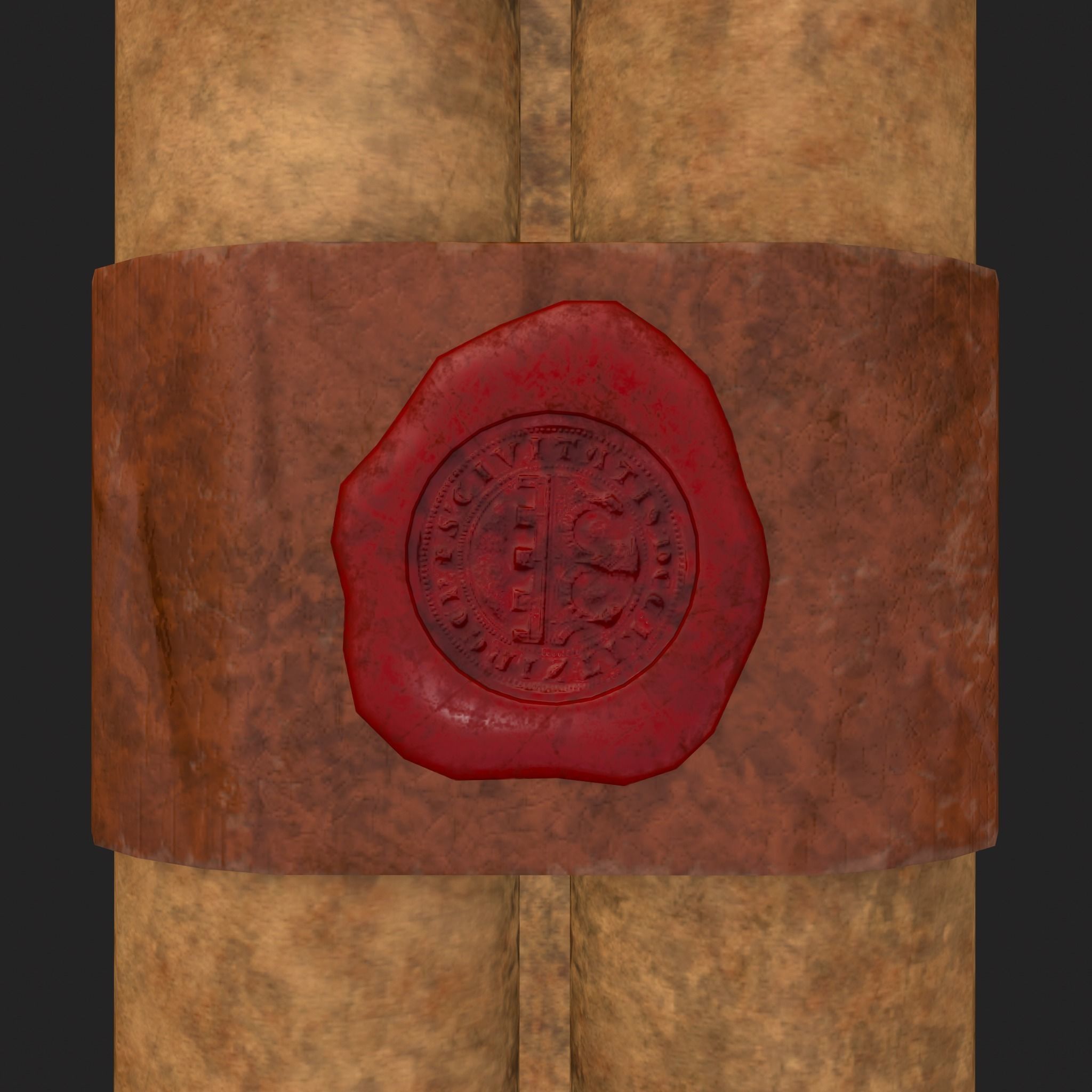 Medieval Chronicle Scrolls Low-poly 3D model_3