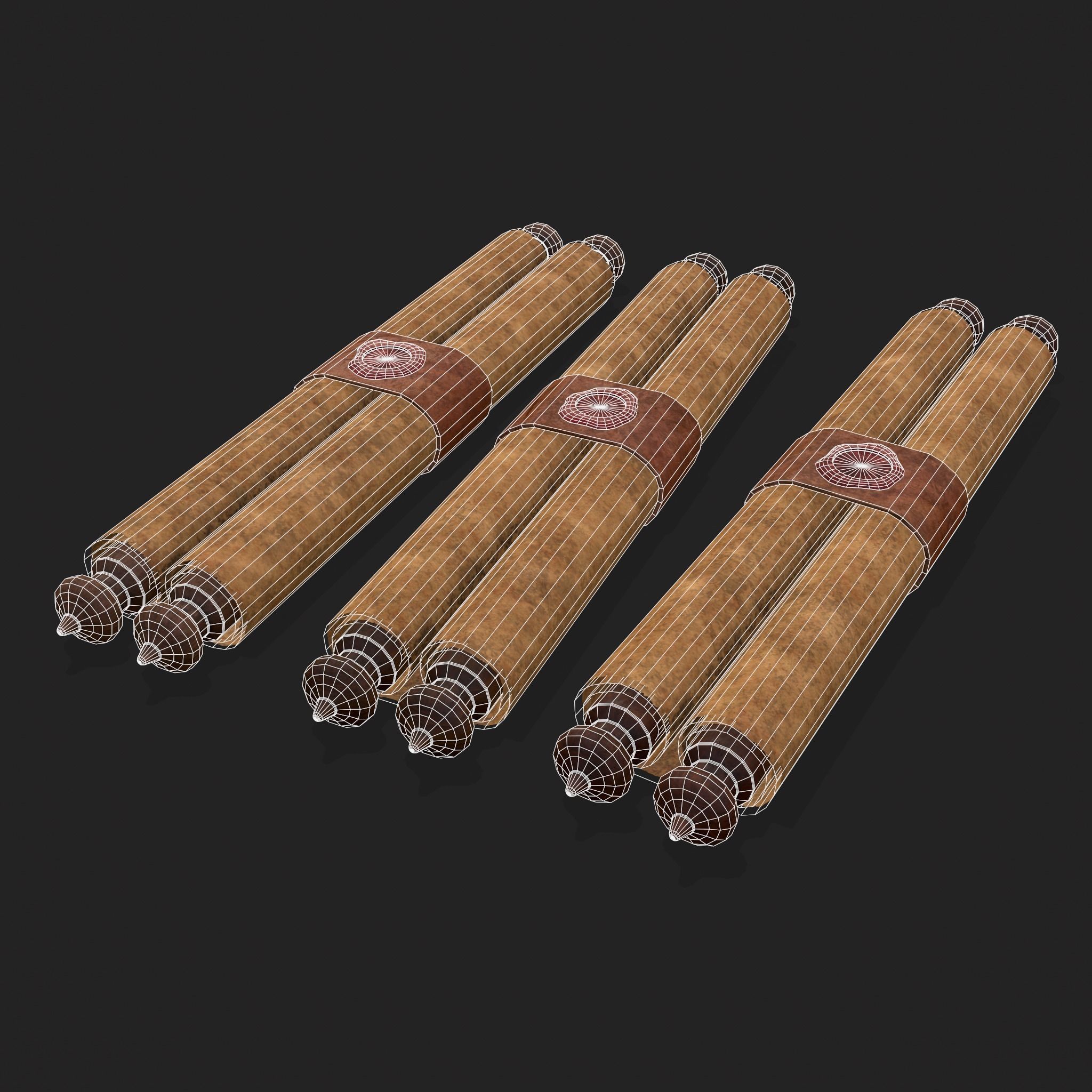 Medieval Chronicle Scrolls Low-poly 3D model_2