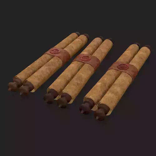 Medieval Chronicle Scrolls Low-poly 3D model