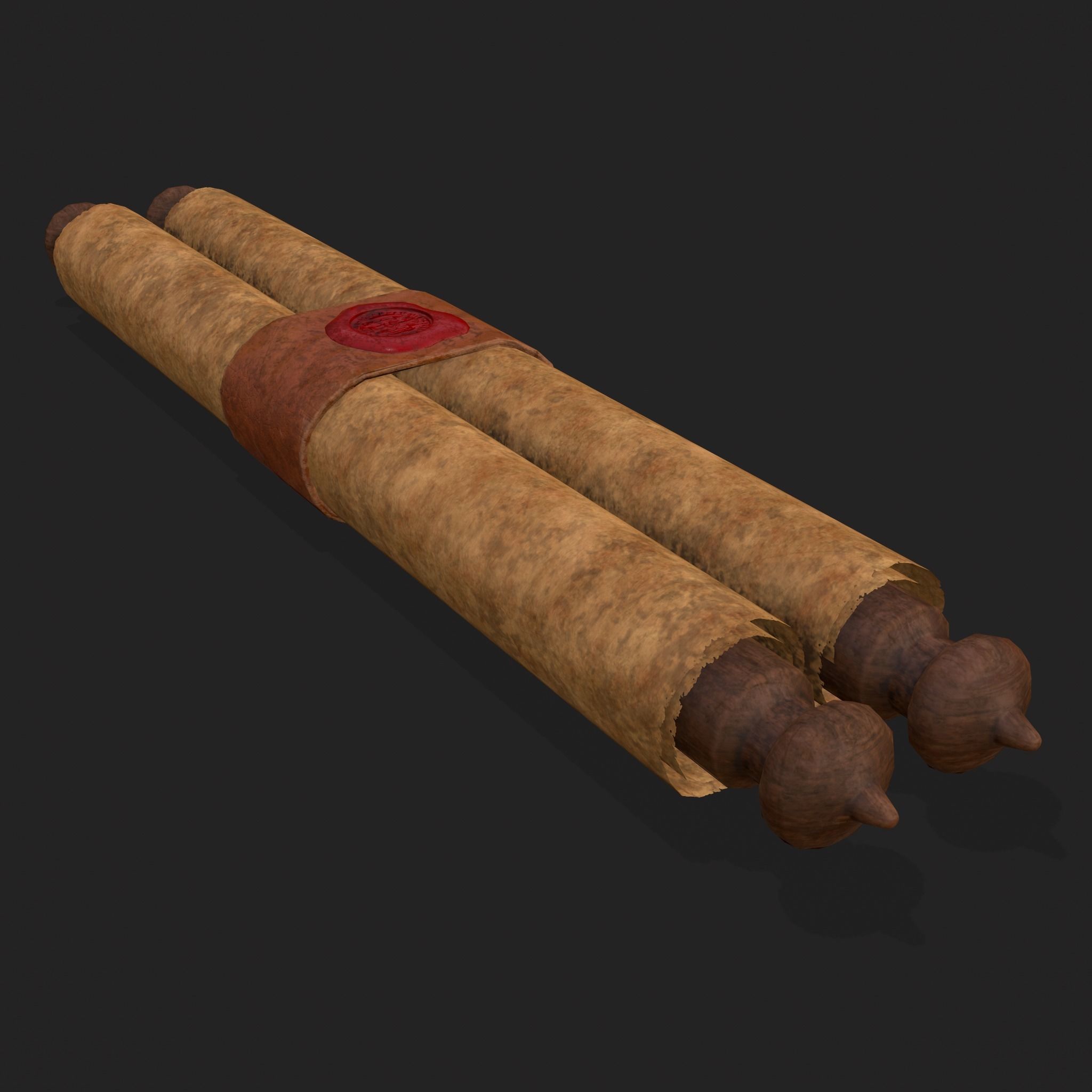 Medieval Chronicle Scrolls Low-poly 3D model_11