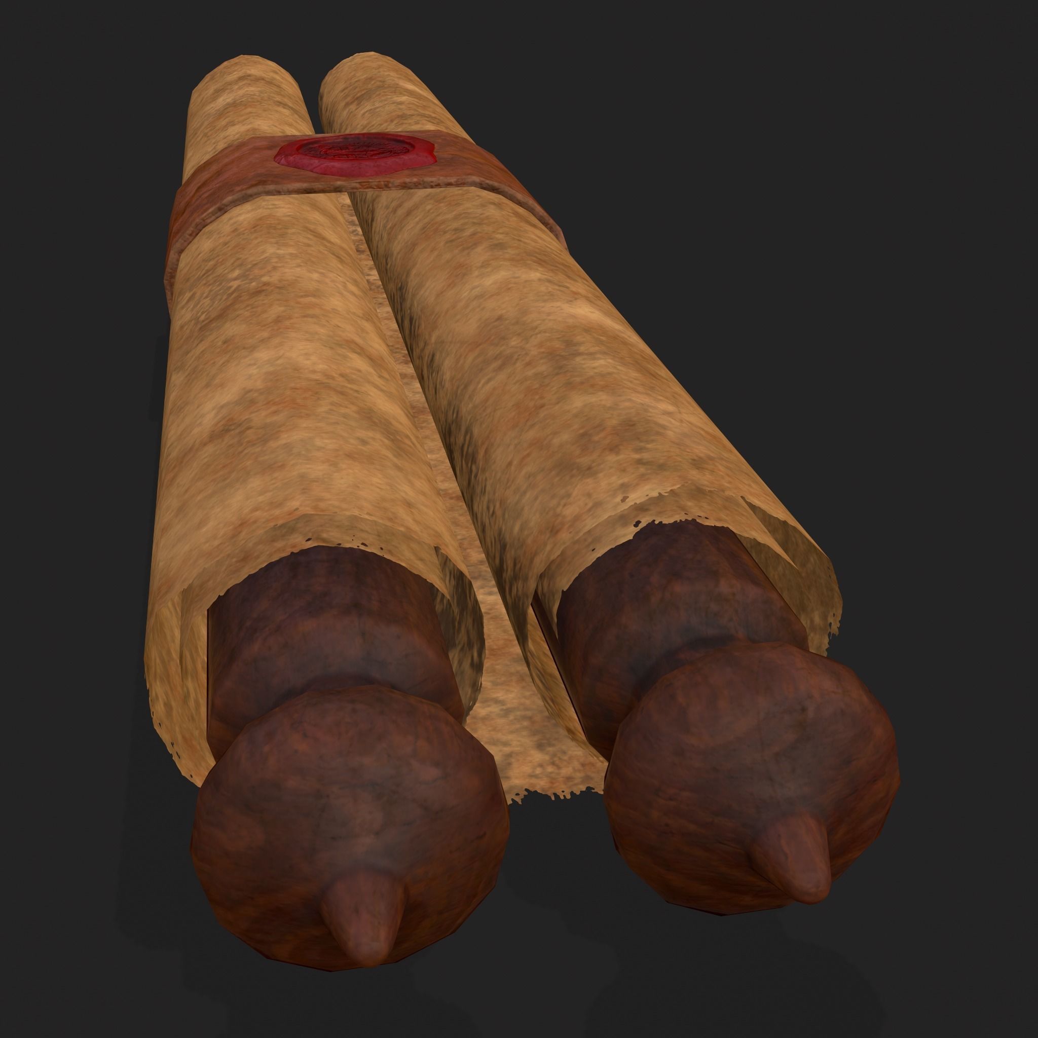 Medieval Chronicle Scrolls Low-poly 3D model_7