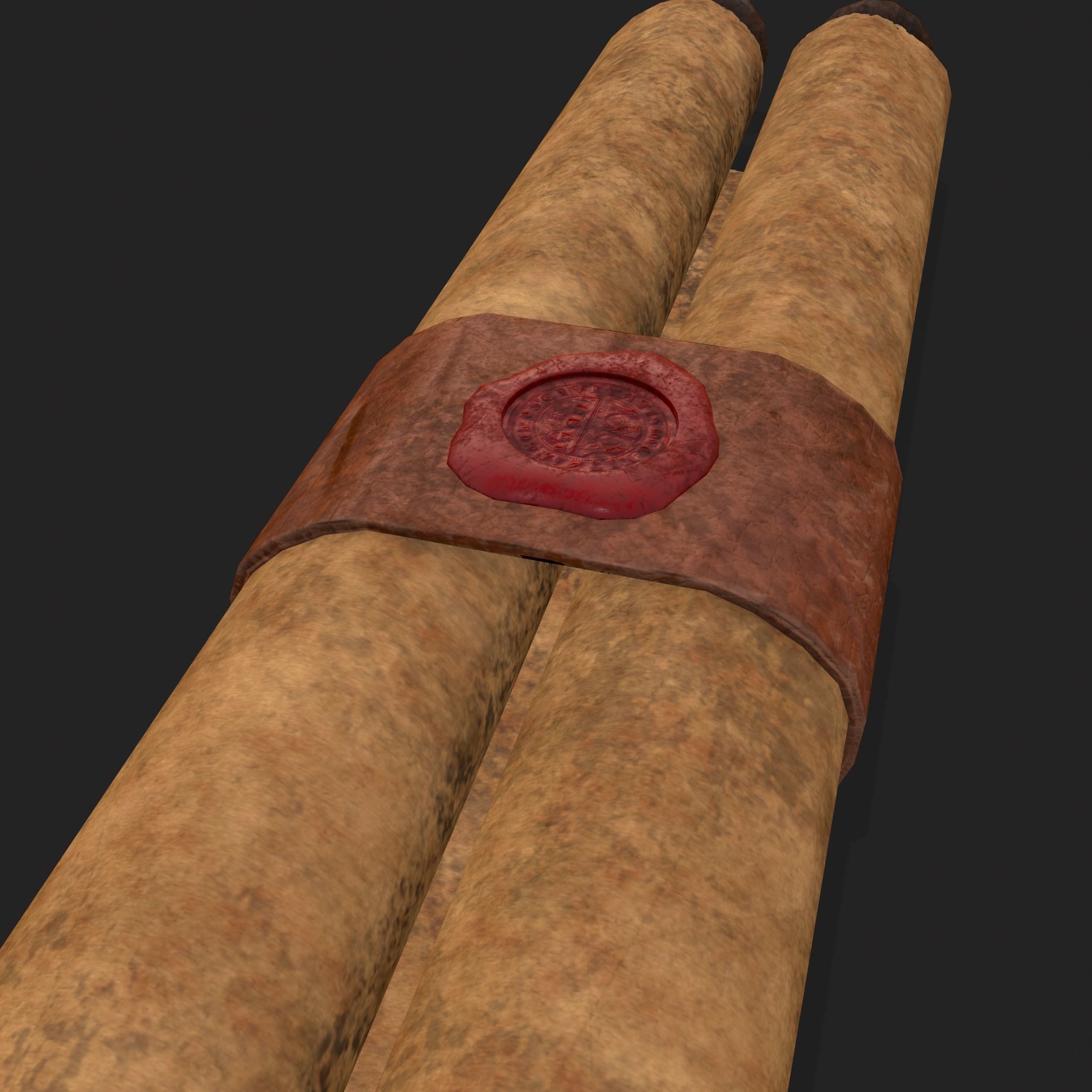 Medieval Chronicle Scrolls Low-poly 3D model_13