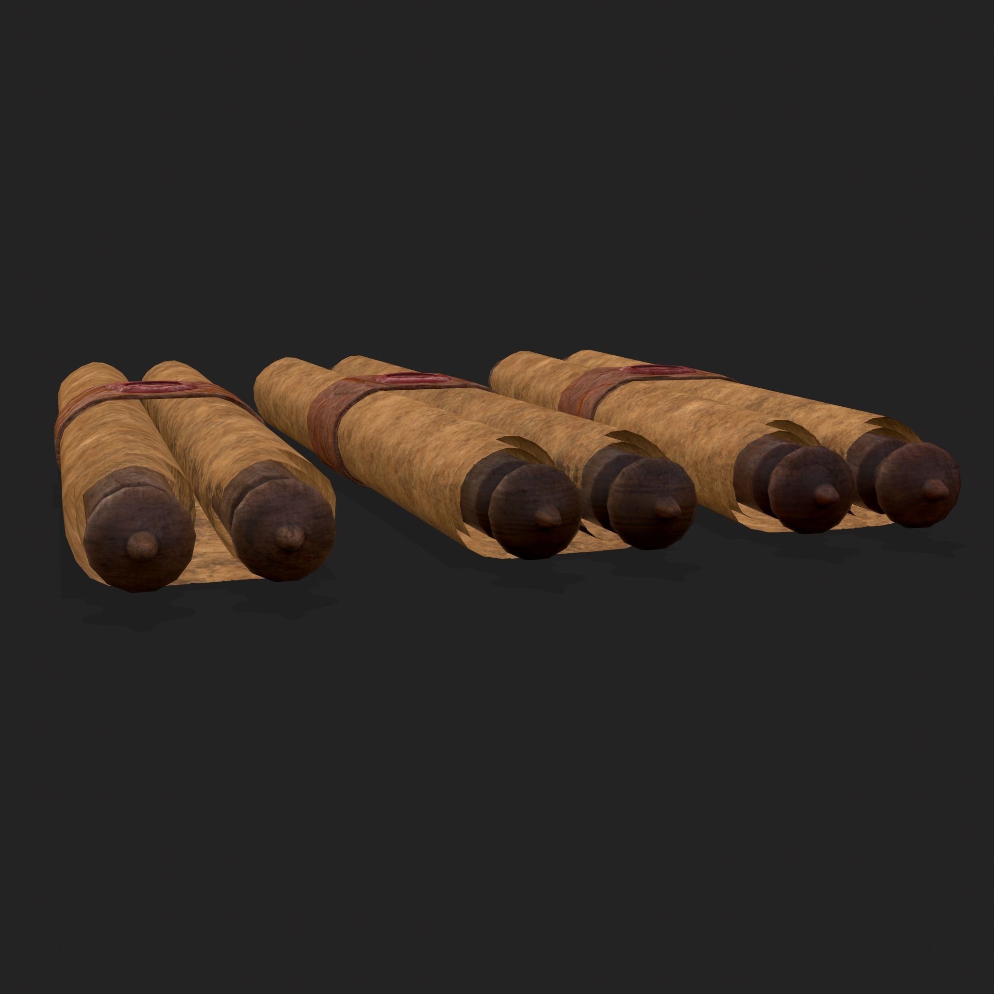 Medieval Chronicle Scrolls Low-poly 3D model_5