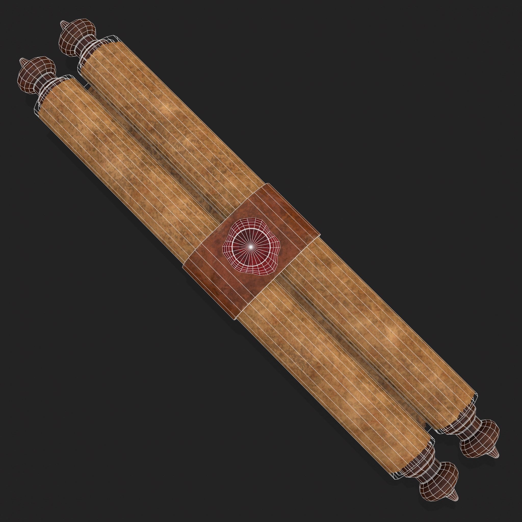 Medieval Chronicle Scrolls Low-poly 3D model_10