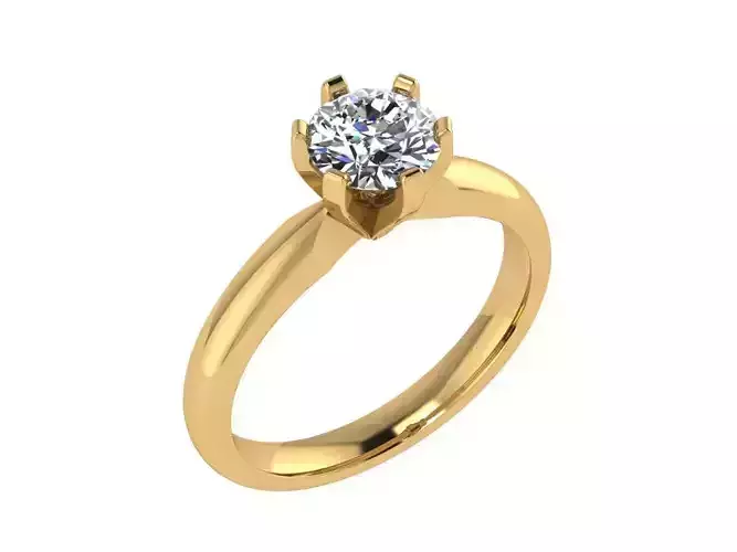 Ring073 solitaire diamond engagement ring gold