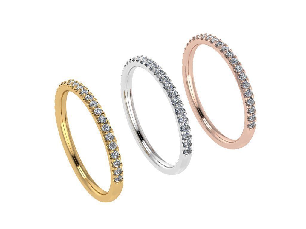 Ring075 diamond eternity ring gold 3D print model_4