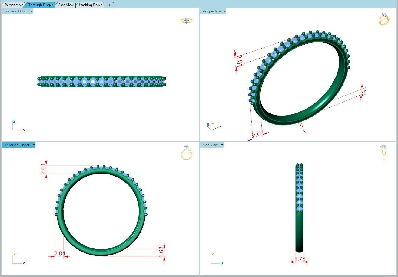 Ring075 diamond eternity ring gold 3D print model_5