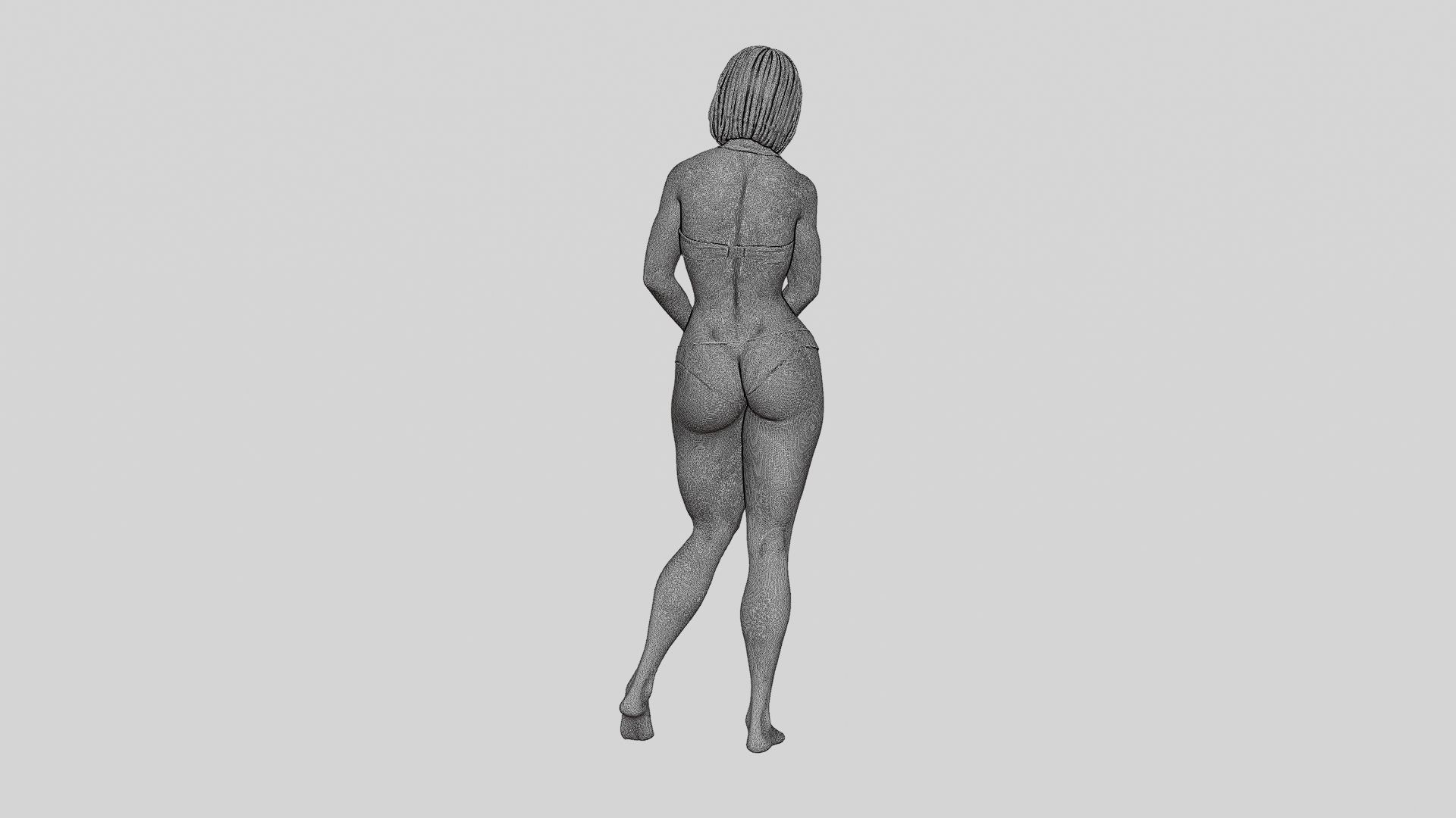 Sad Woman On beach Bikini 3D print model_12