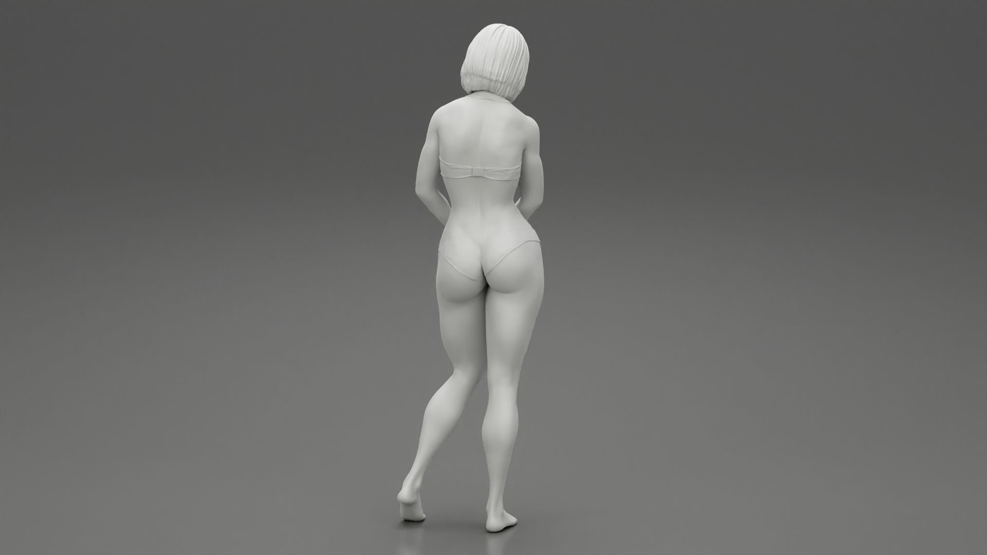 Sad Woman On beach Bikini 3D print model_9