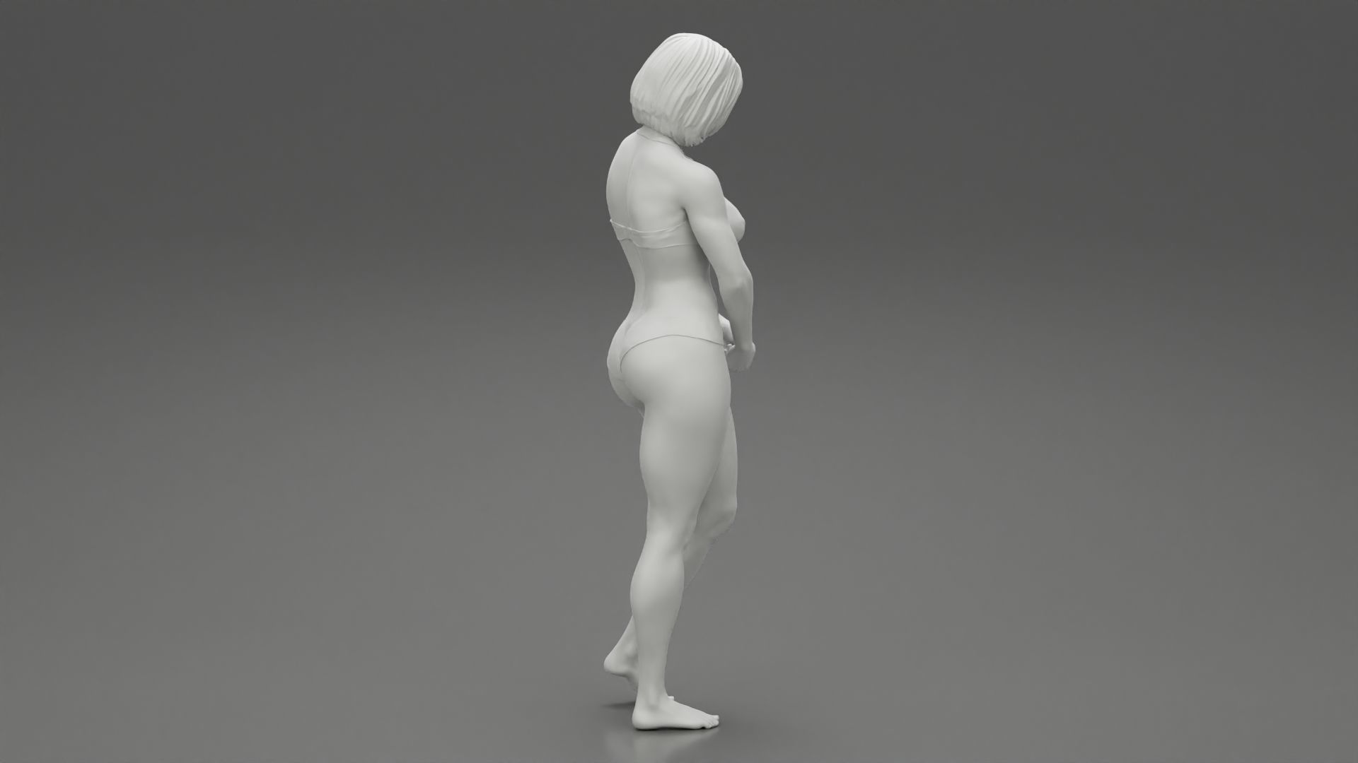 Sad Woman On beach Bikini 3D print model_8