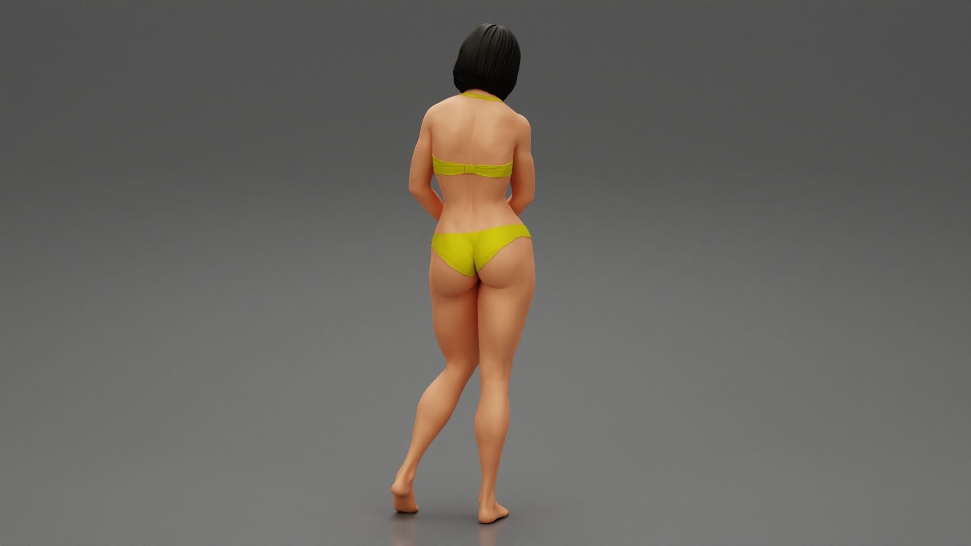 Sad Woman On beach Bikini 3D print model_3