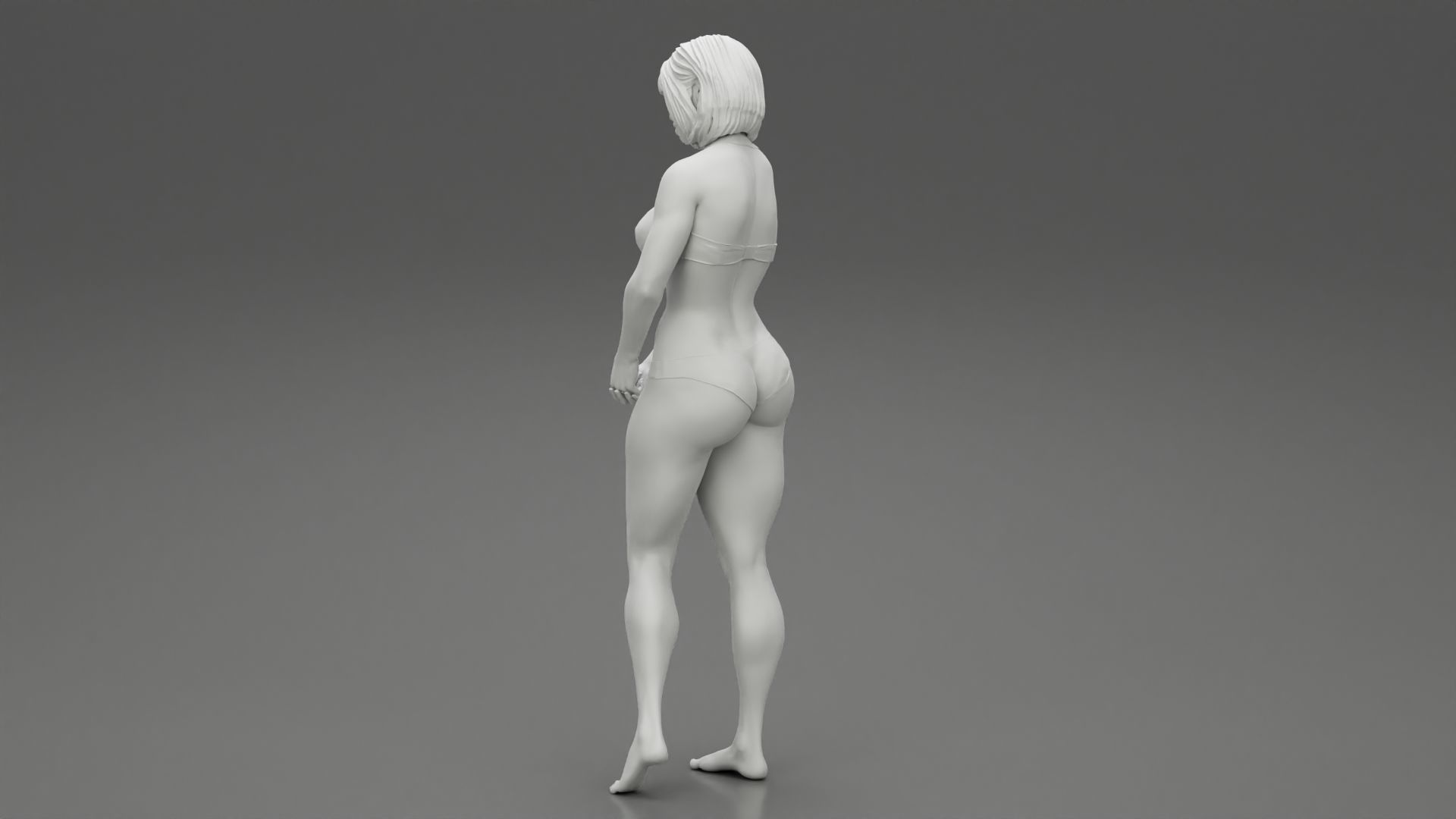 Sad Woman On beach Bikini 3D print model_10