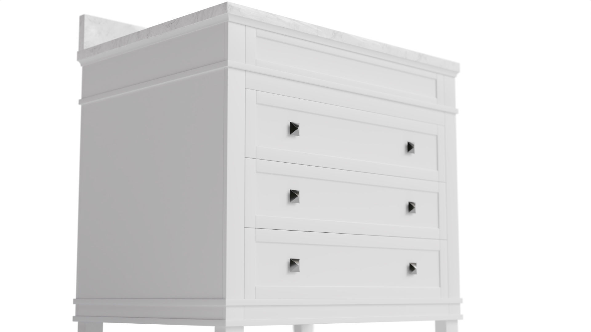 Eleanor 30 Inch Bathroom Vanity White Carrara Marble Top 3D model_8