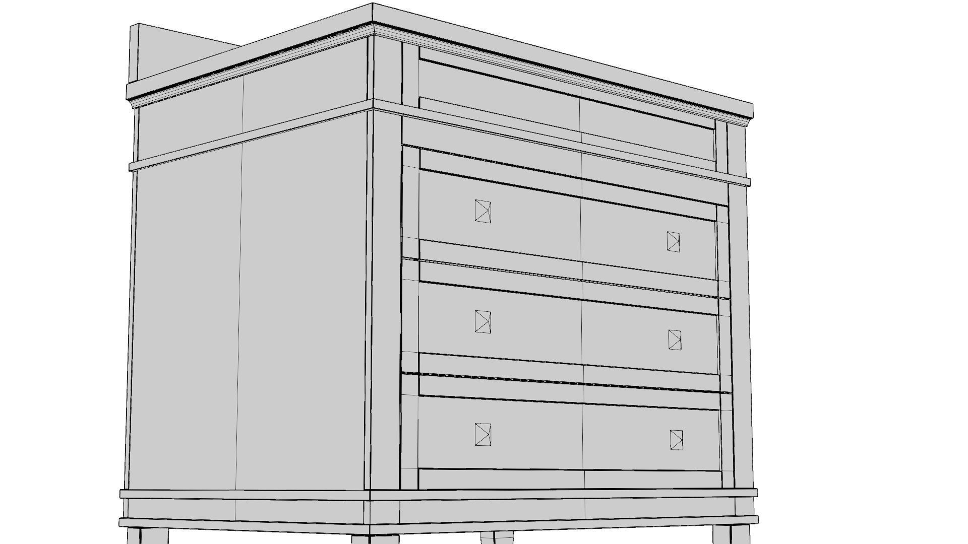Eleanor 30 Inch Bathroom Vanity White Carrara Marble Top 3D model_9