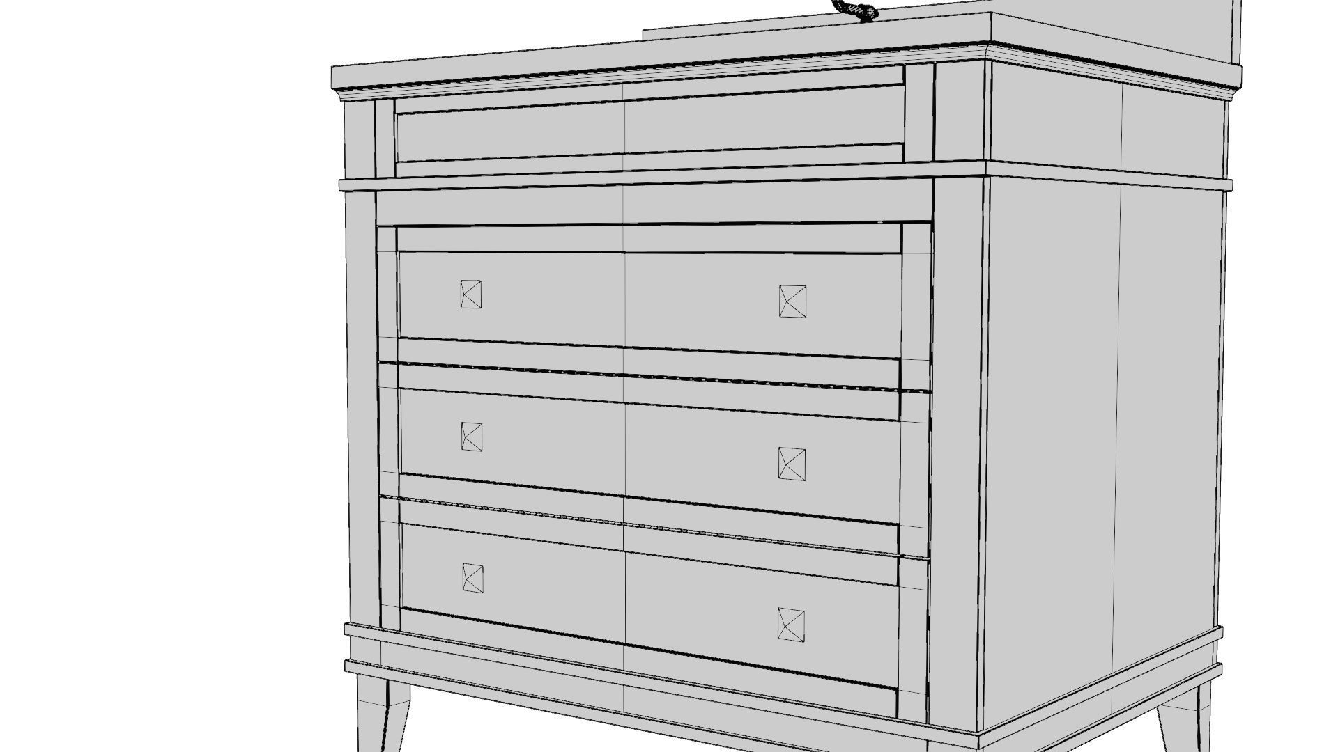 Eleanor 30 Inch Bathroom Vanity White Carrara Marble Top 3D model_5