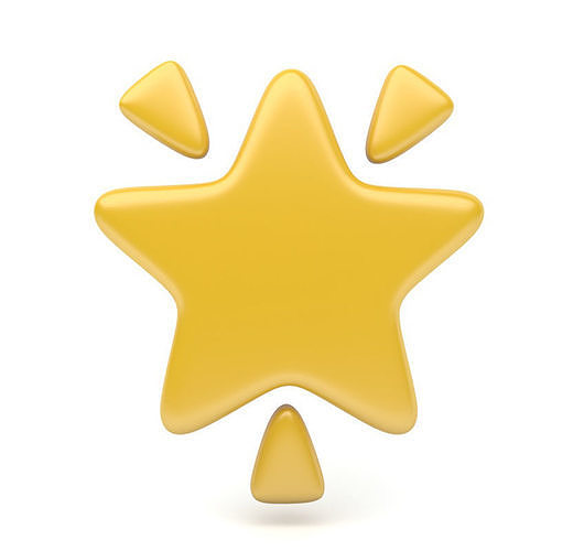 Star with points - Emoji Low-poly 3D model