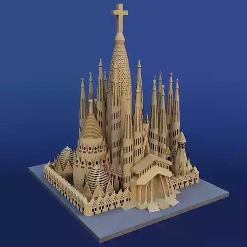 Sagrada Familia  Low-poly 3D model