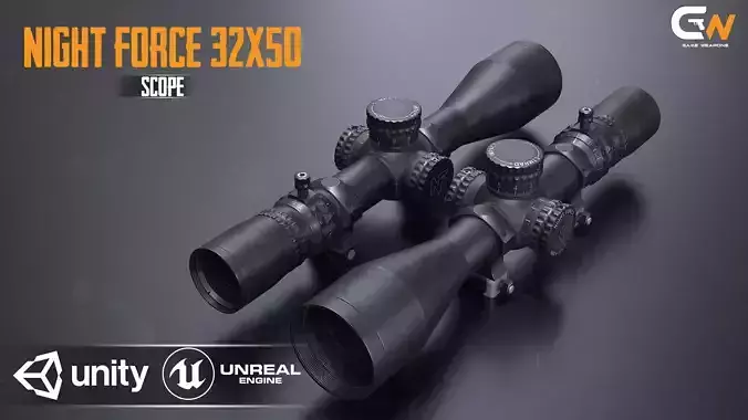 Night Force Scope 32x50 Low-poly 3D model