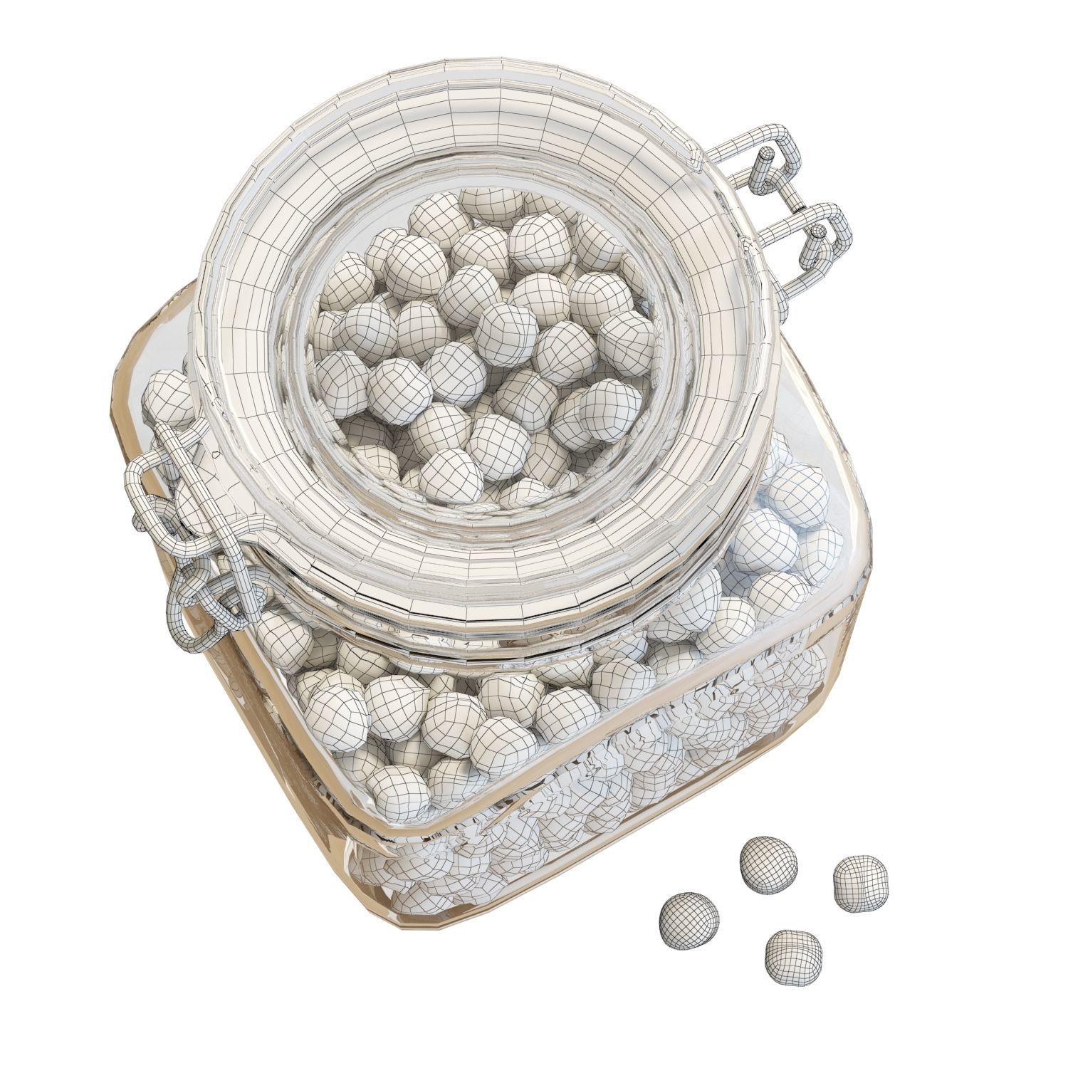 Food Set 24 - Fido Jar with Hazelnuts 3D model_7