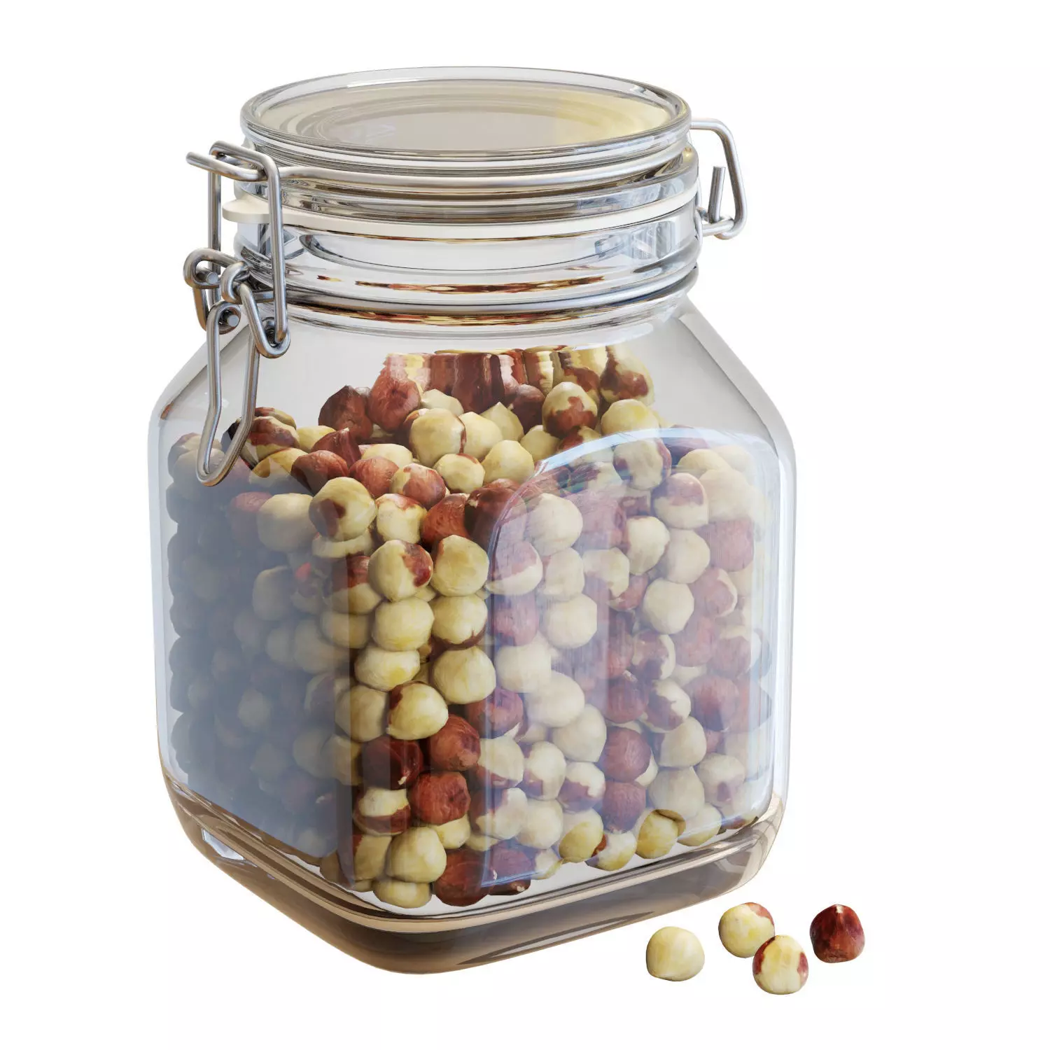 Food Set 24 - Fido Jar with Hazelnuts 3D model_0