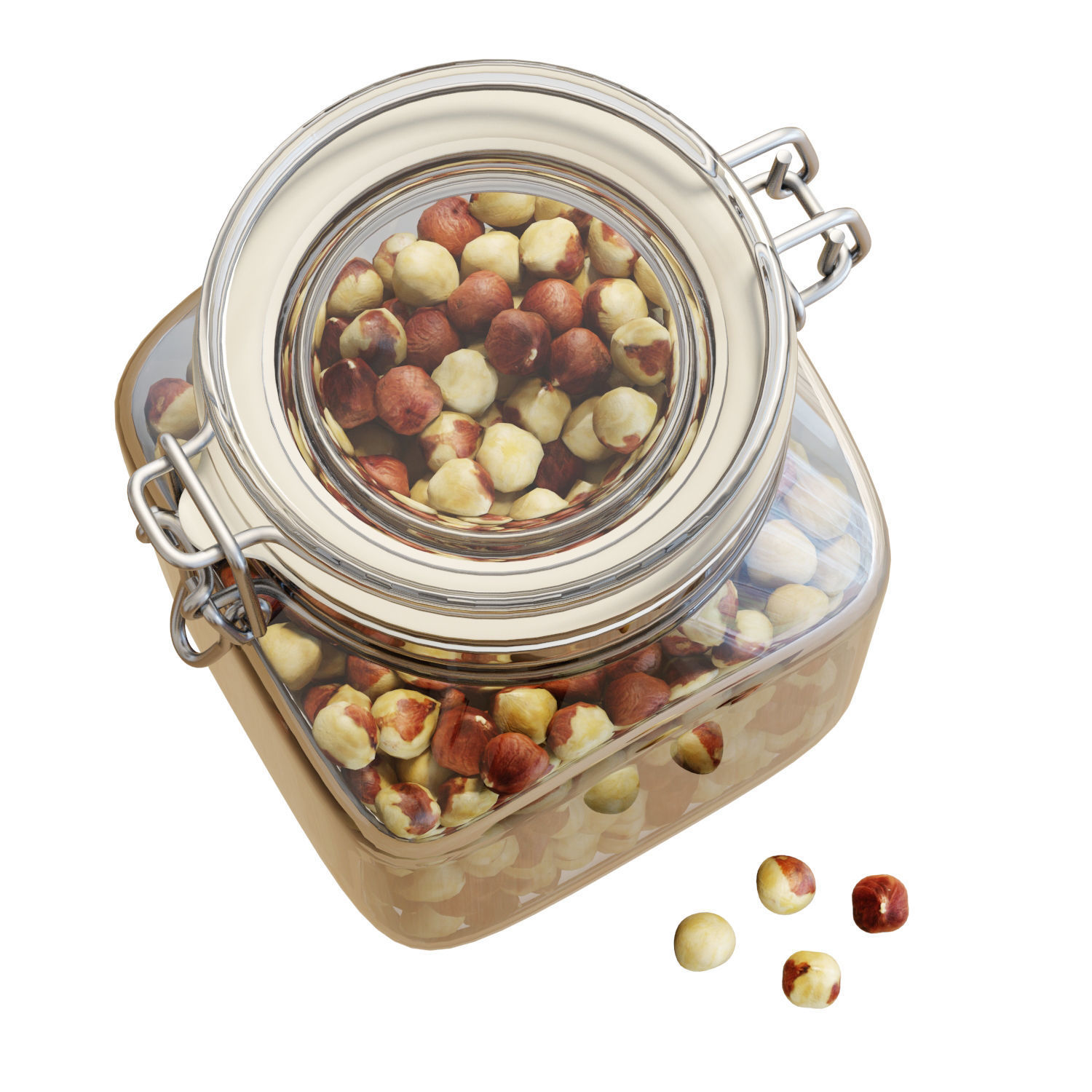 Food Set 24 - Fido Jar with Hazelnuts 3D model_2