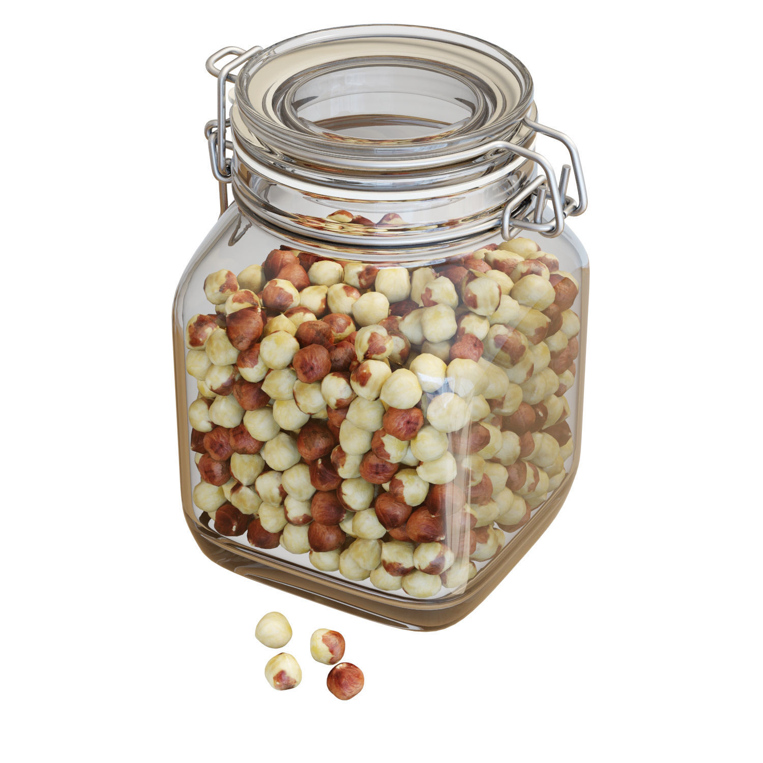Food Set 24 - Fido Jar with Hazelnuts 3D model_1