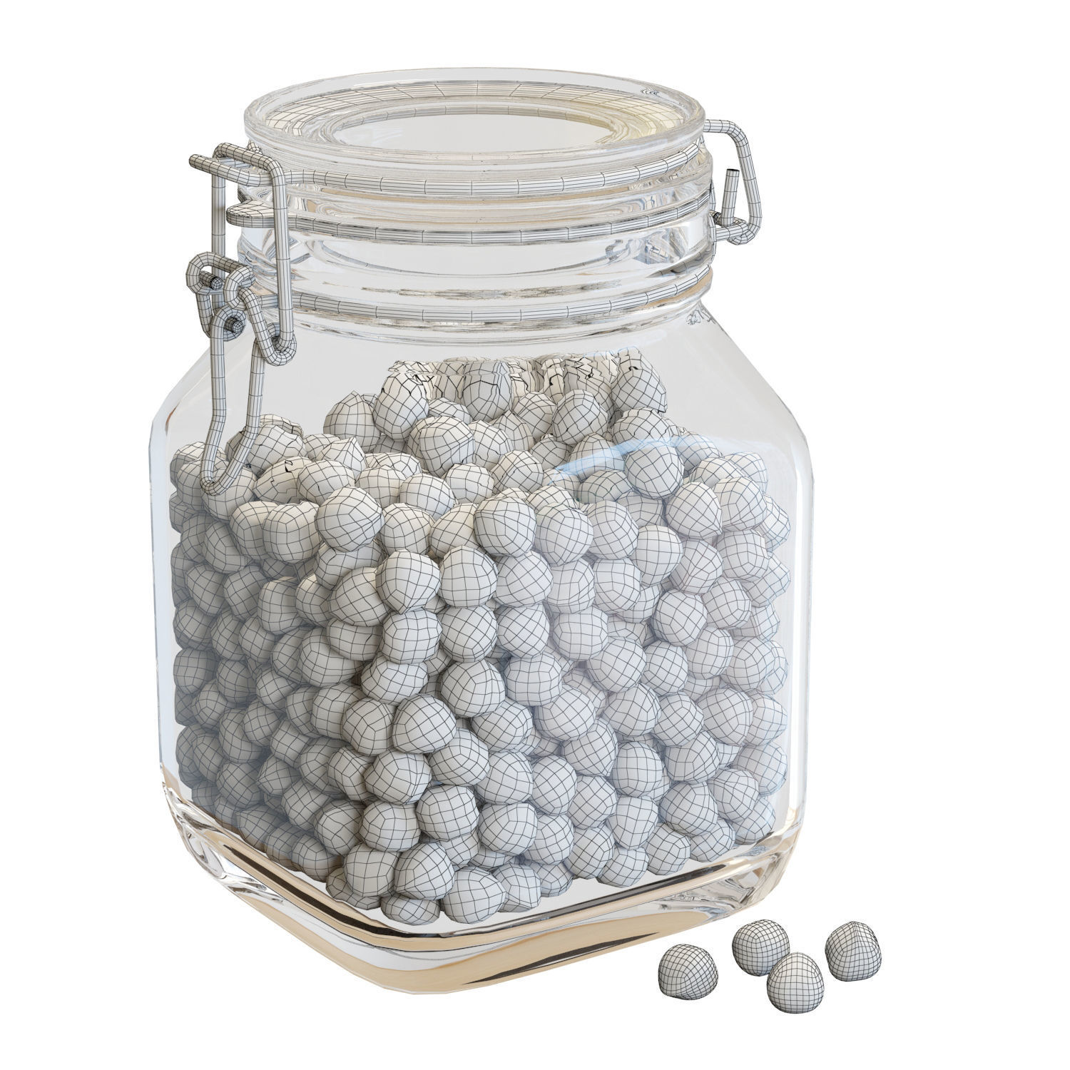 Food Set 24 - Fido Jar with Hazelnuts 3D model_5