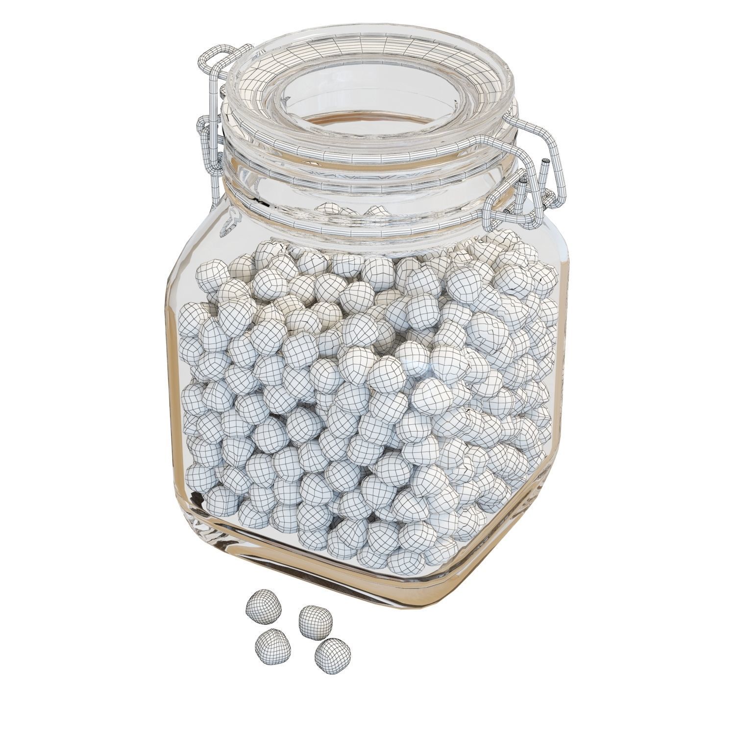 Food Set 24 - Fido Jar with Hazelnuts 3D model_6