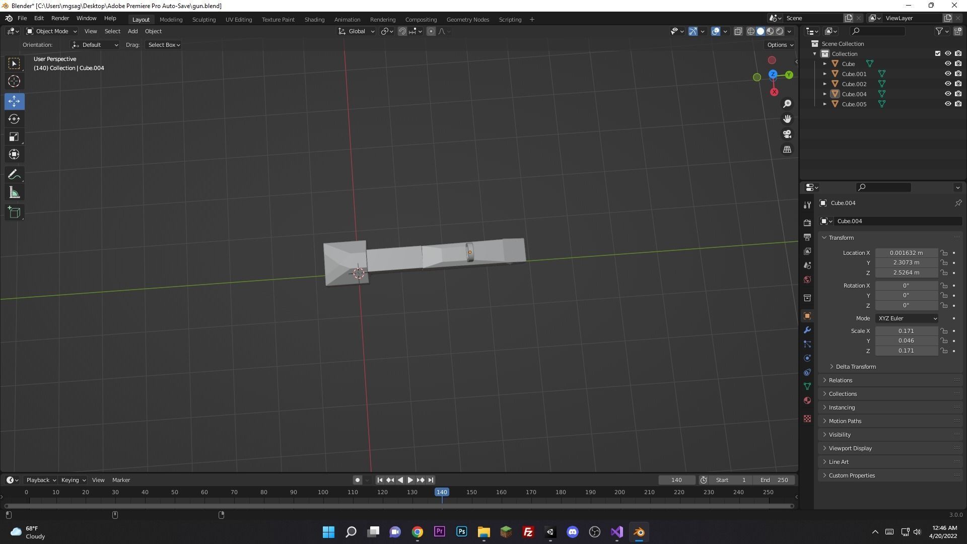 simple Pistol Free 3D model_2