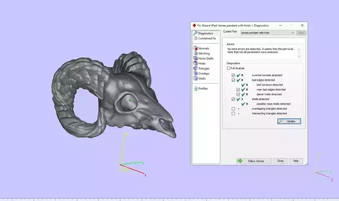 Ram skull rendant 3D print model
