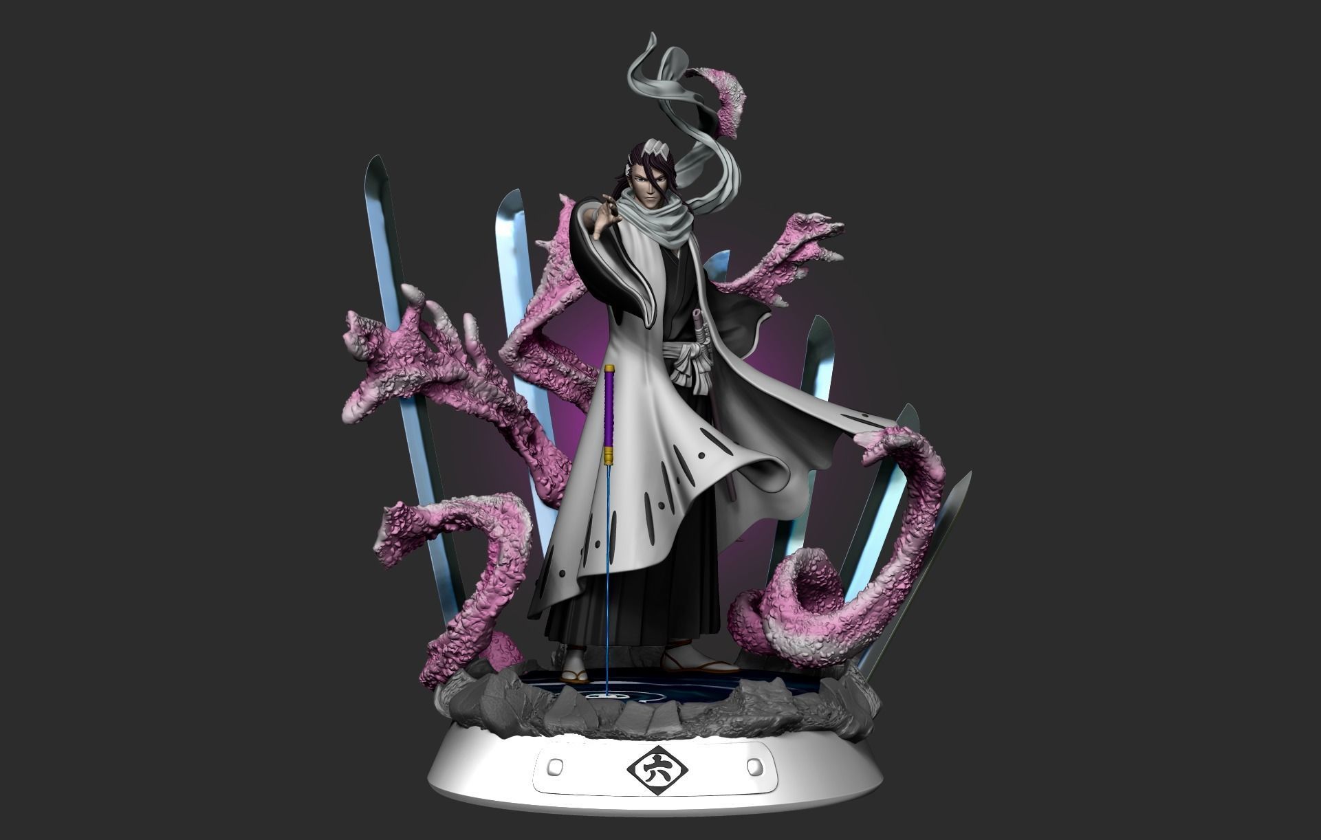 BLEACH - BYAKUYA KUCHIKI BANKAI - SENBONZAKURA KAGEYOSHI -STATUE 3D print model_1