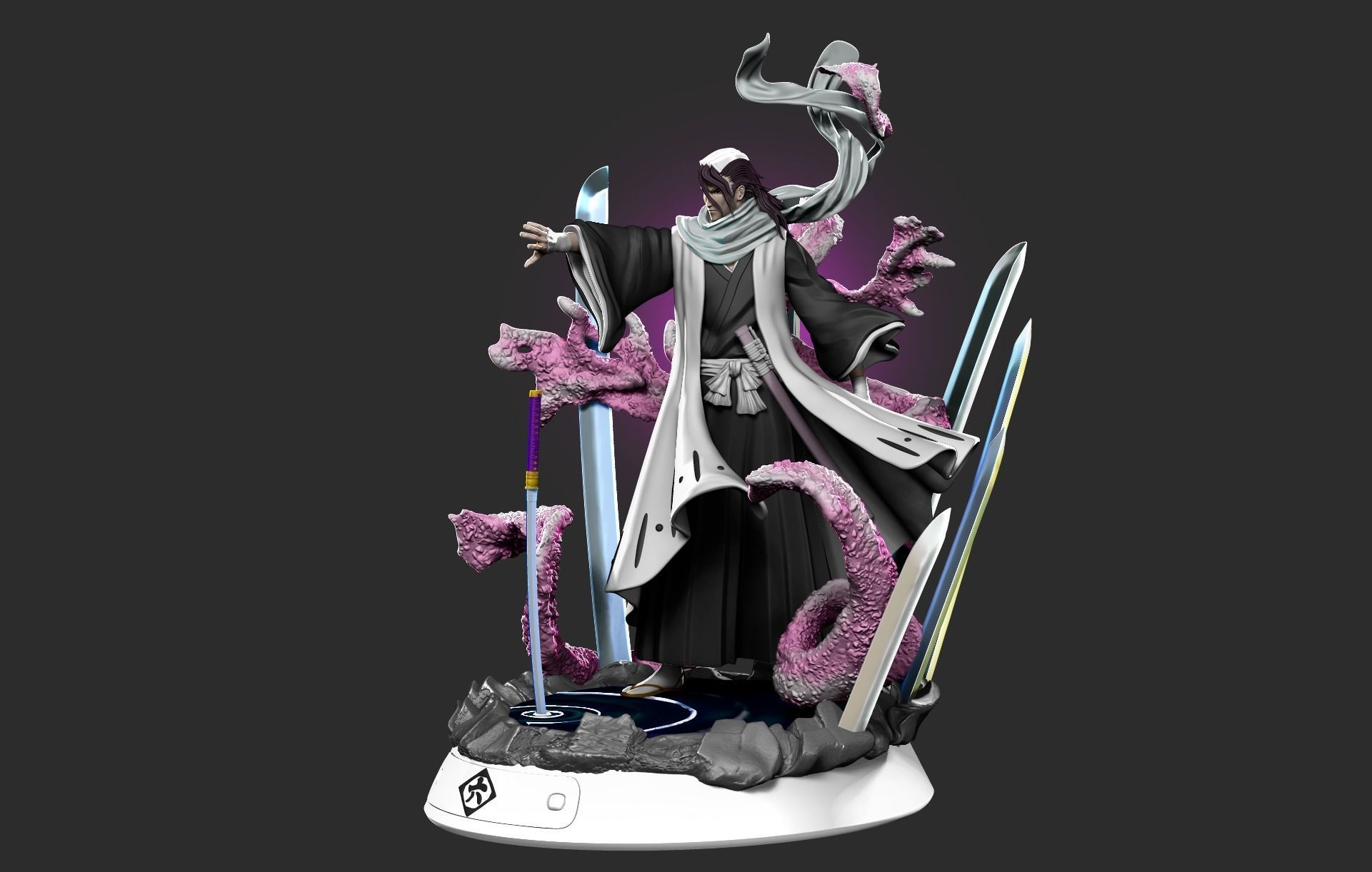 BLEACH - BYAKUYA KUCHIKI BANKAI - SENBONZAKURA KAGEYOSHI -STATUE 3D print model_2