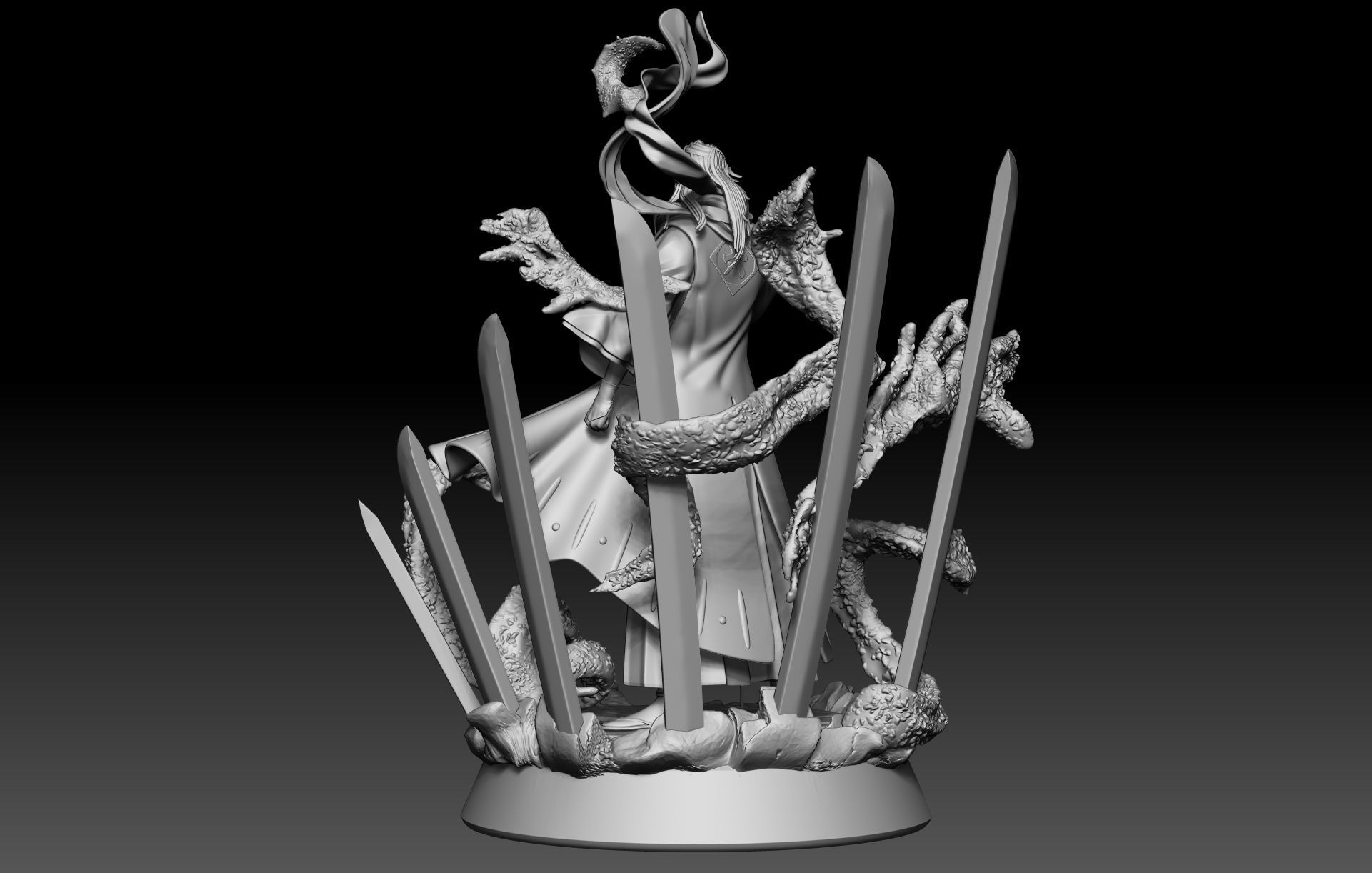 BLEACH - BYAKUYA KUCHIKI BANKAI - SENBONZAKURA KAGEYOSHI -STATUE 3D print model_7